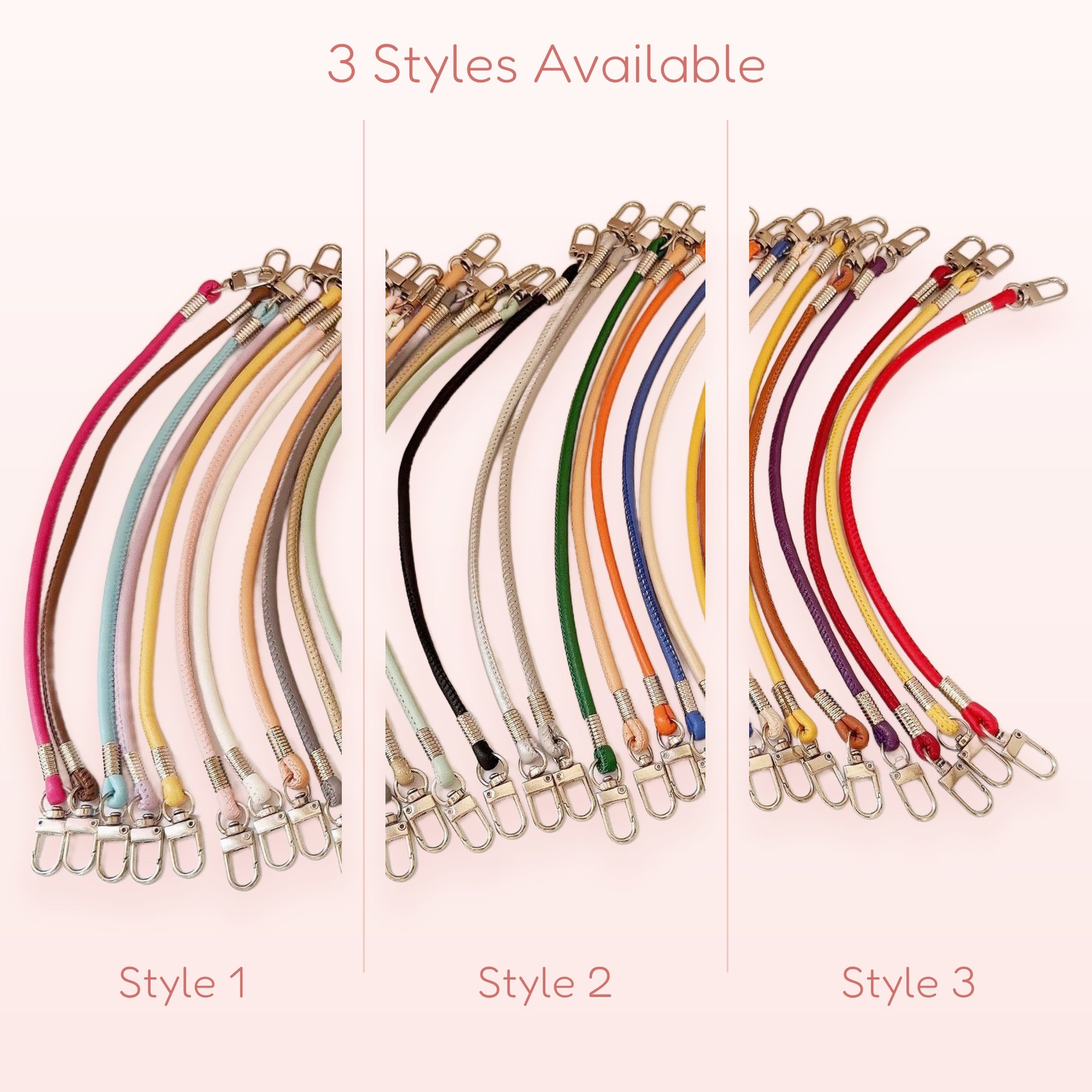 Colorful Braided Leather Phone Charm Straps | Aesthetic Wrist Lanyards with Silver Clasps