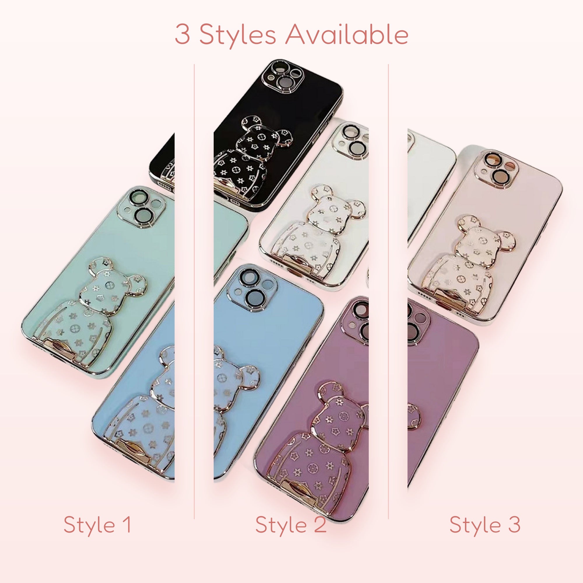 Gradient Glitter Quicksand Bracket Phone Case for iPhone | SIMPLYBUBBI Phone Charm