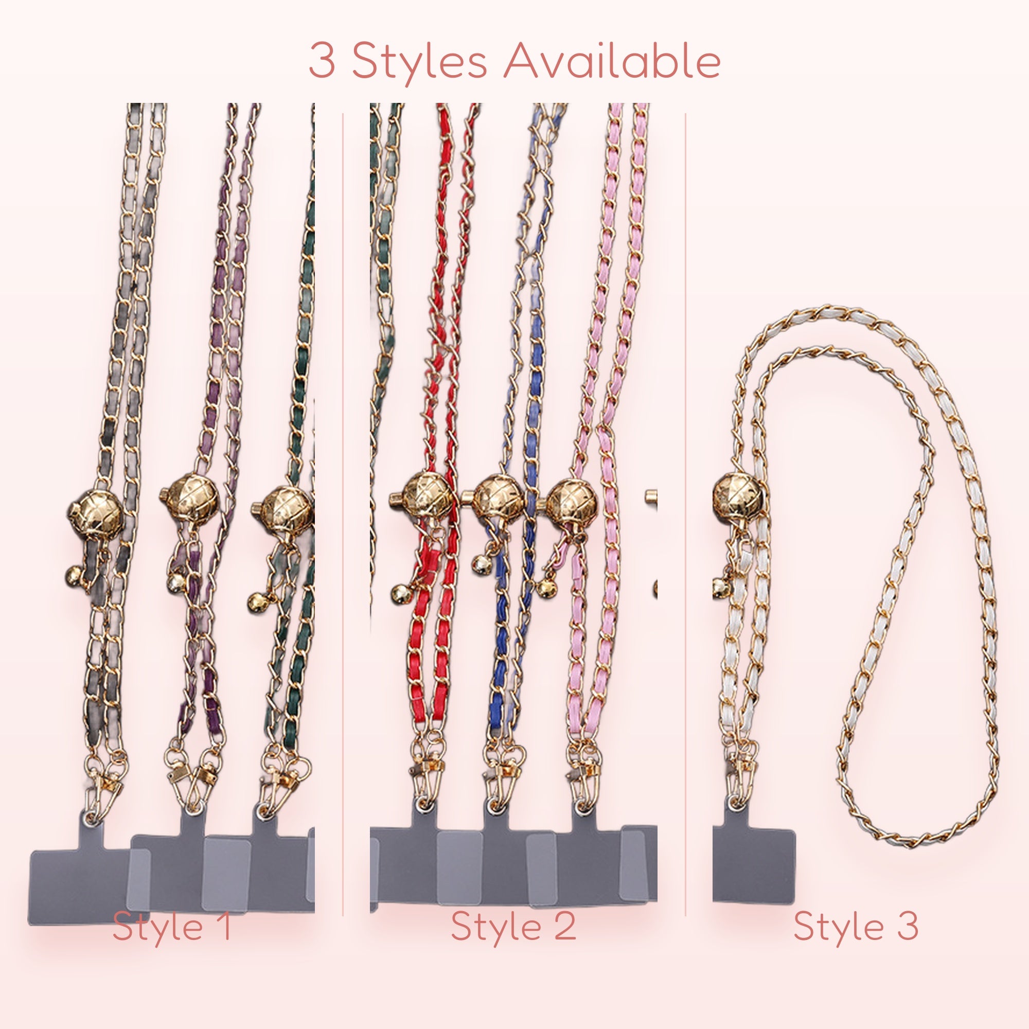 Chic Gold Chain & Leather Phone Lanyard | Adjustable Crossbody Strap
