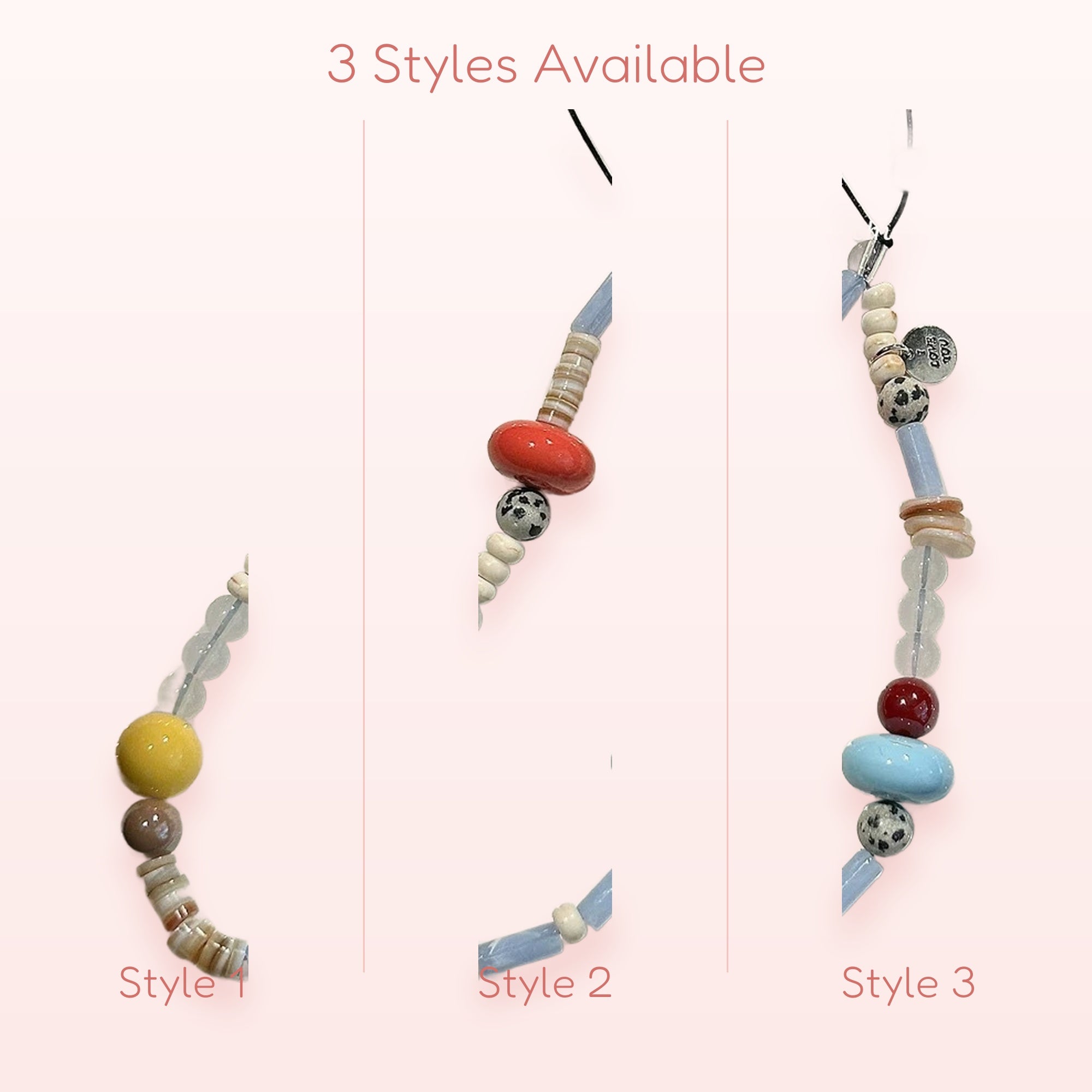 Chunky Beaded Phone Charm Strap | Colorful Y2K Aesthetic Wrist Lanyard