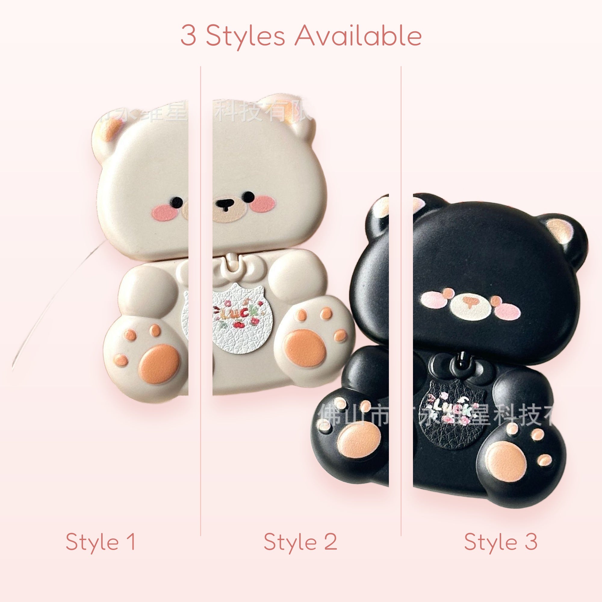Cute Bear Phone Grip | Kawaii Black & White Pop Socket Stand
