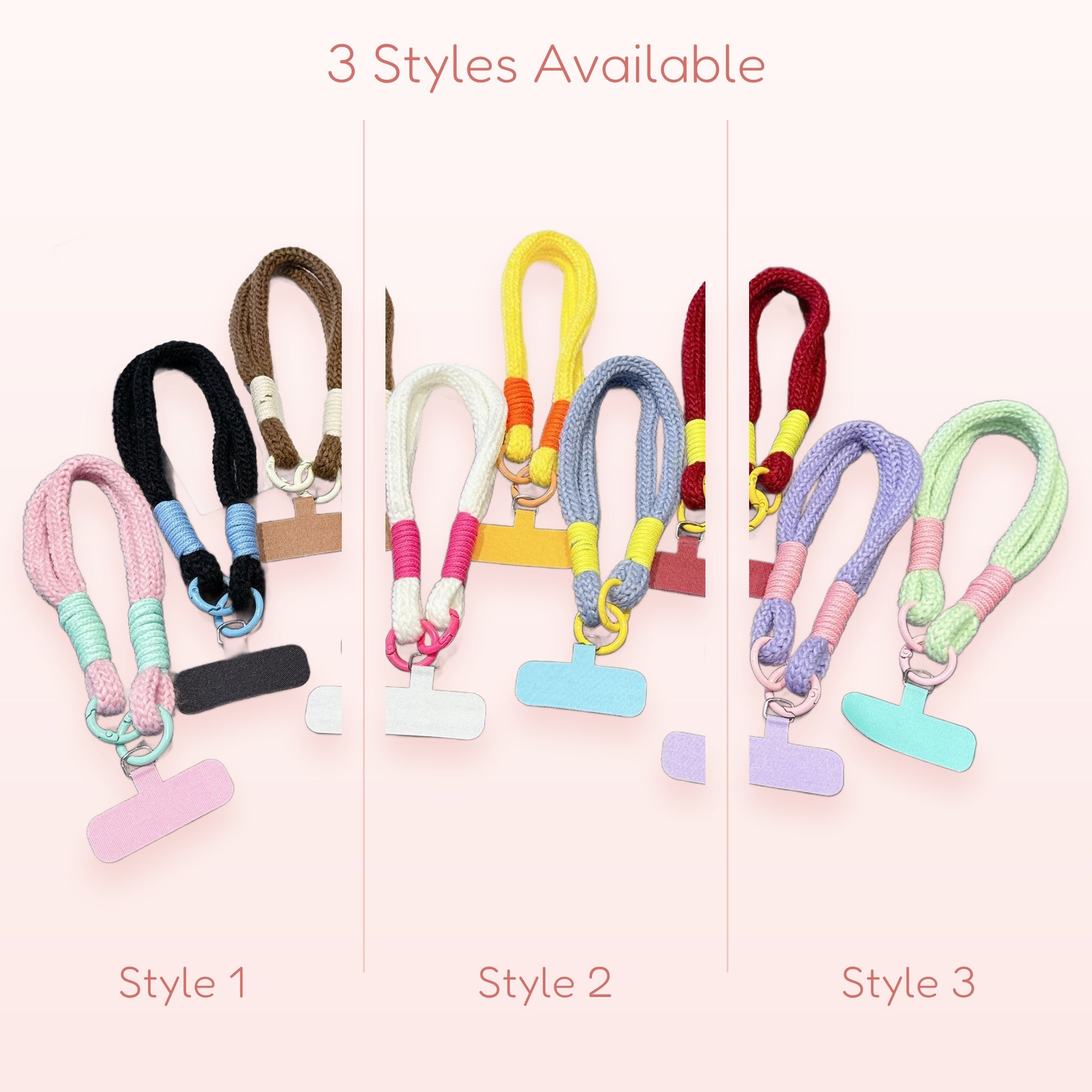 Knitted Braided Phone Charm Strap | Colorful Wrist Lanyard with Phone Tether