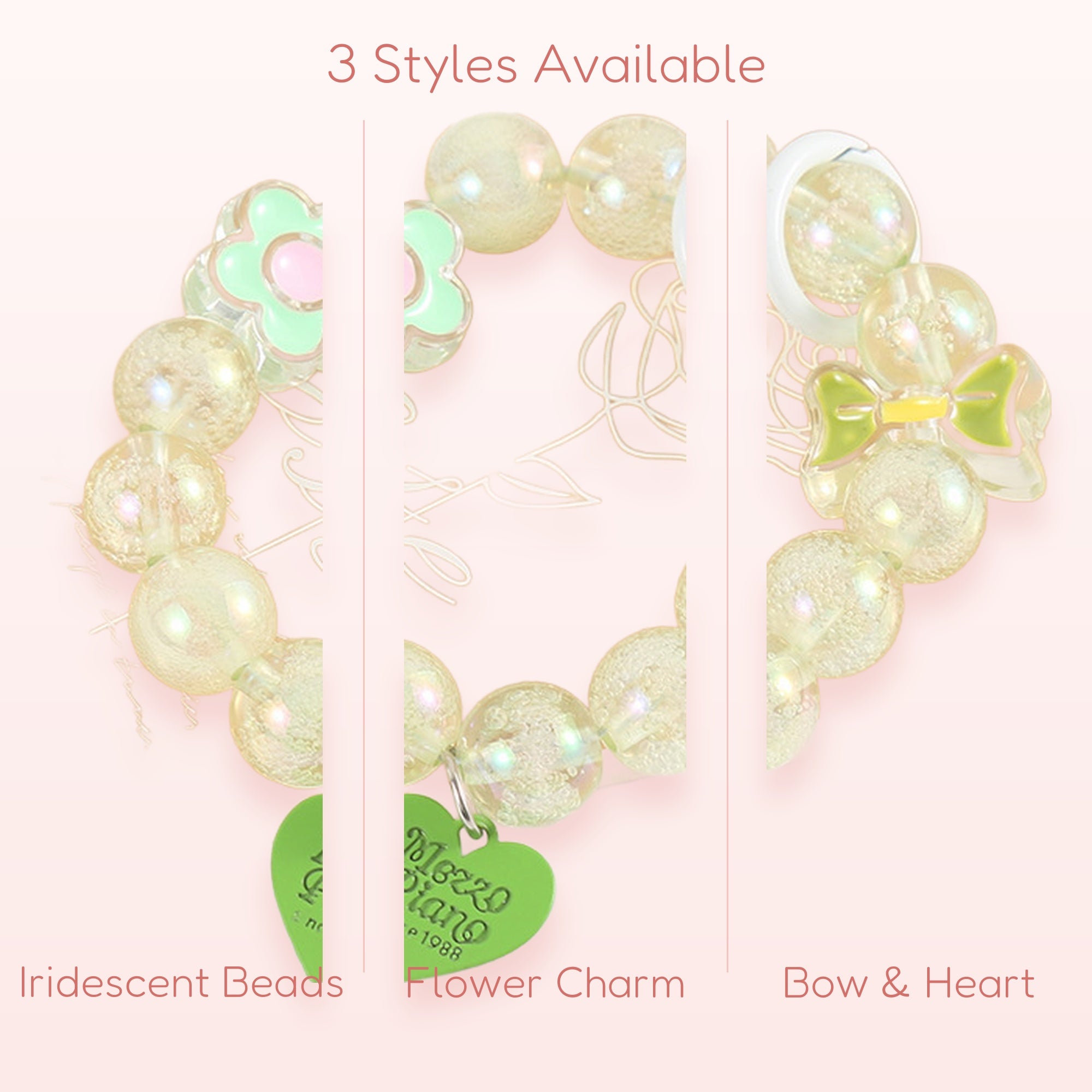 Kawaii Iridescent Bead Phone Charm Strap | Cute Flower & Bow Lanyard
