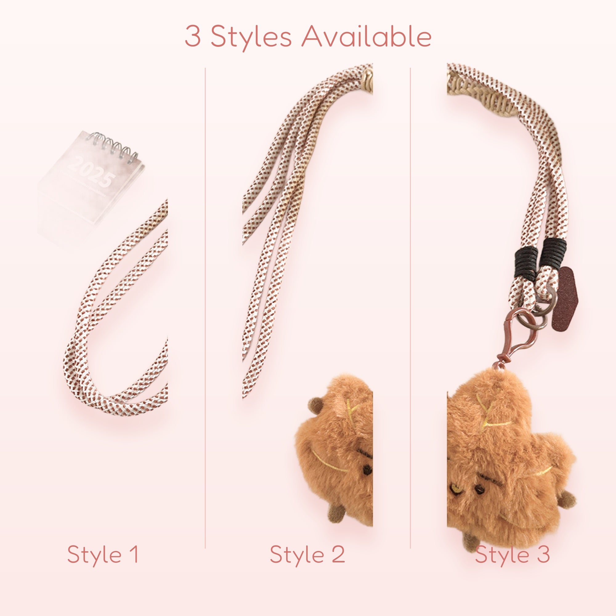 Cute Fluffy Ginger Bread Man Phone Lanyard | Aesthetic Brown Plushie Neck Strap