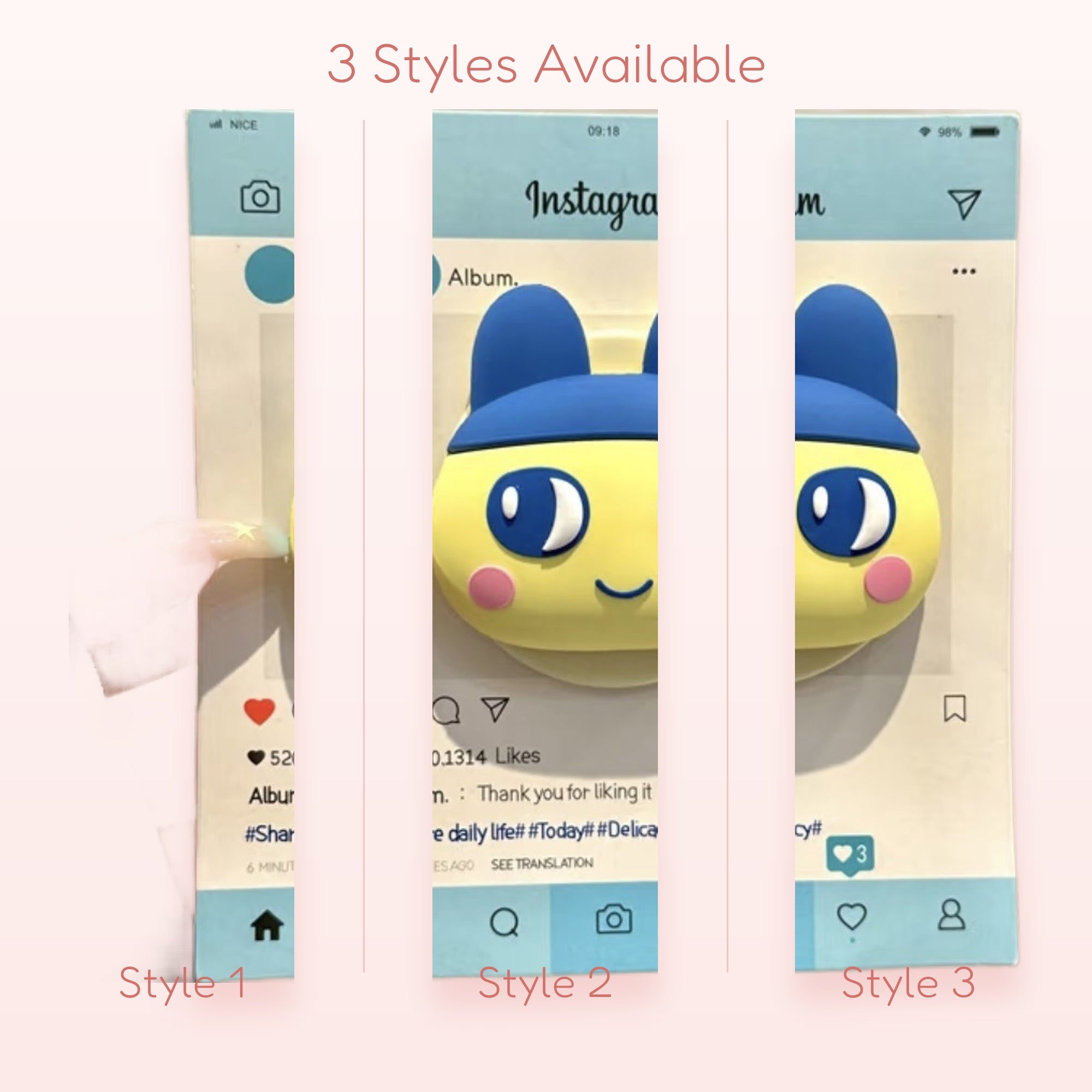 Kawaii Yellow & Blue Cartoon Character Phone Grip | Cute Pop Socket Stand