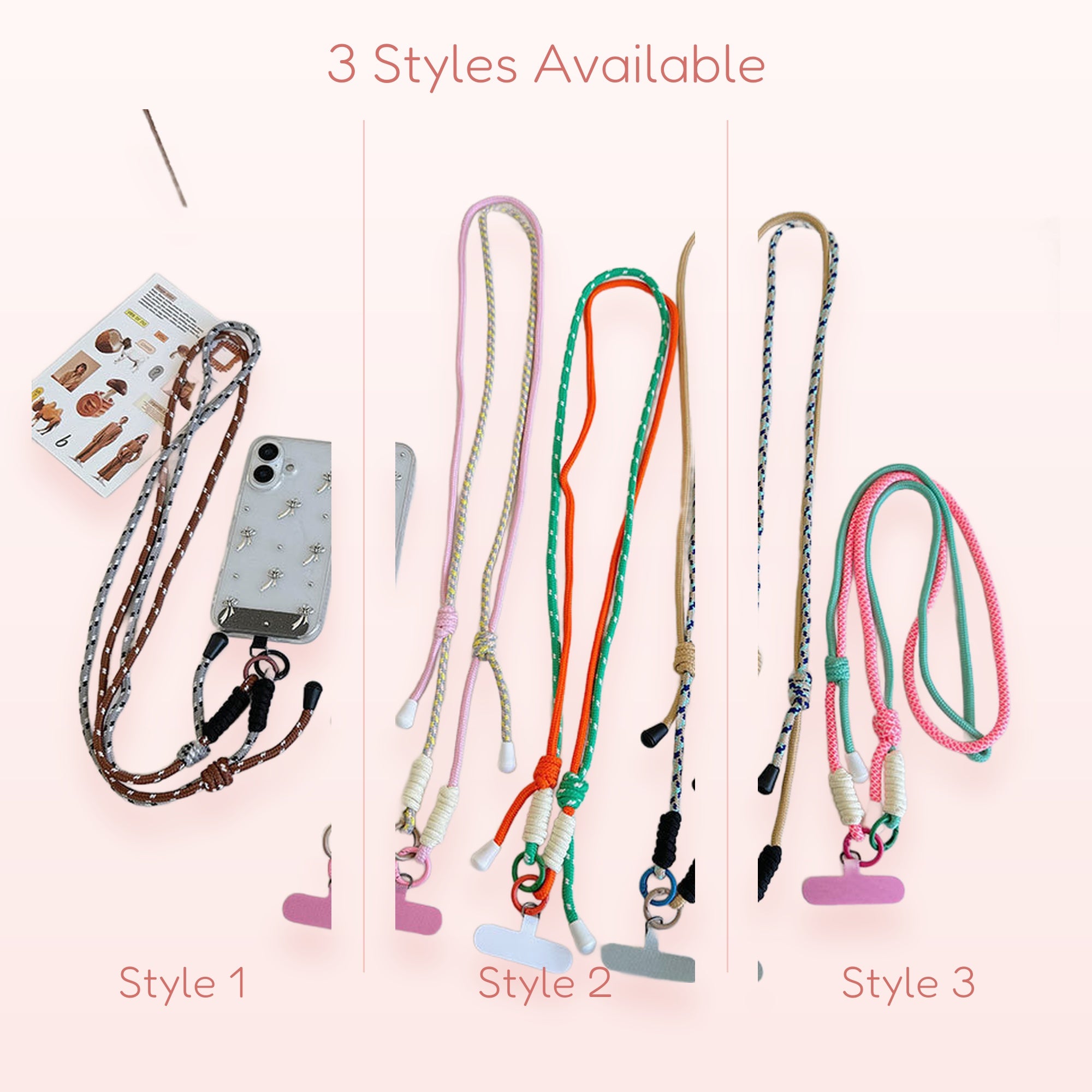 Adjustable Braided Rope Phone Lanyard | Colorful Crossbody Strap with Phone Patch
