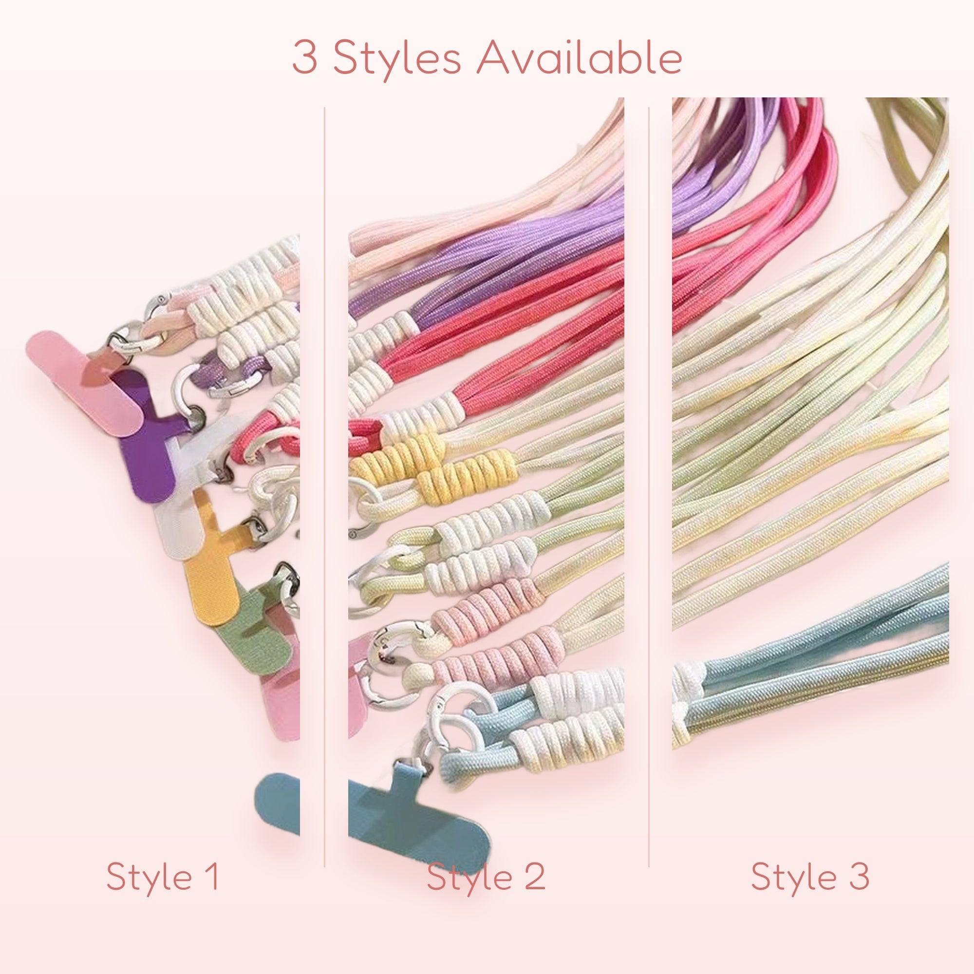 Aesthetic Ombre Rainbow Phone Lanyard | Pastel Gradient Crossbody Strap