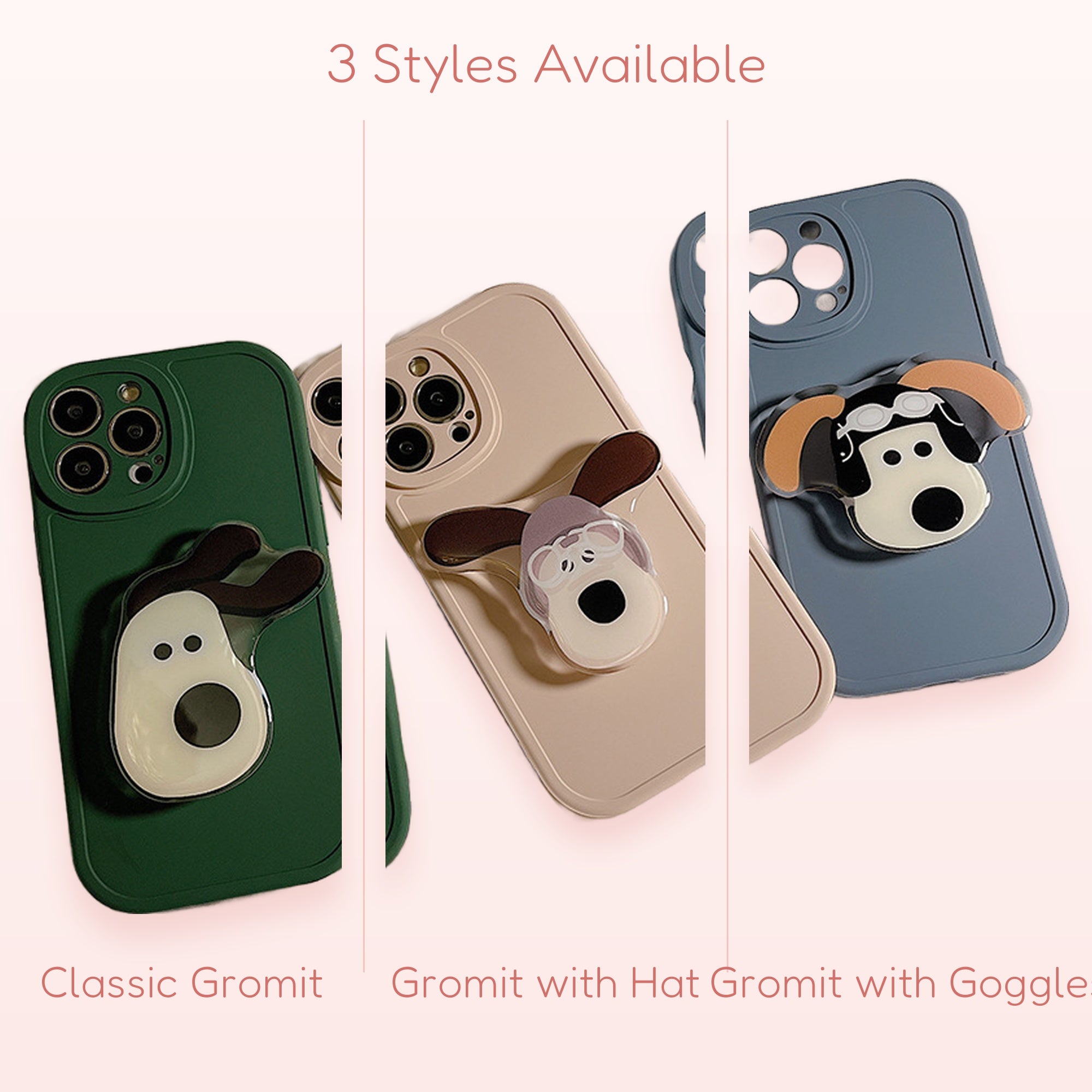 Cute Dog Character Phone Grip | Kawaii Cartoon Phone Holder Stand