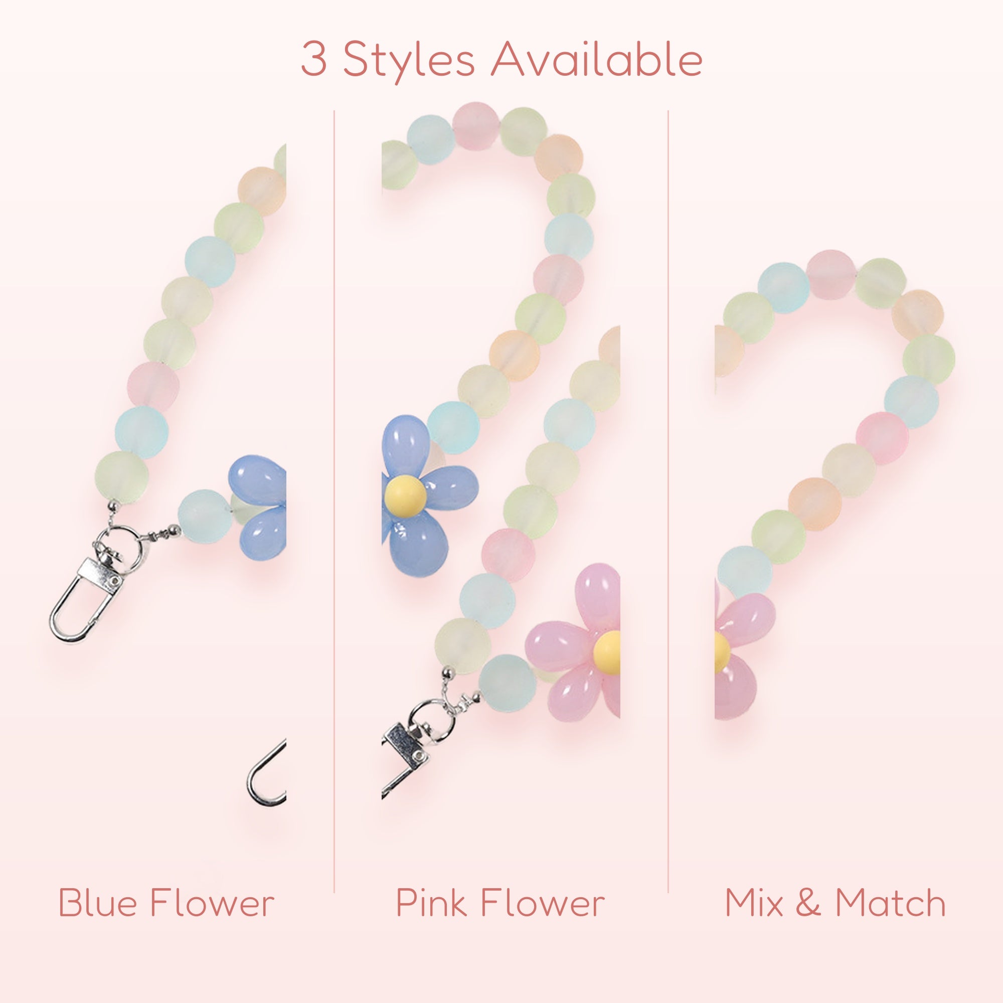 Tulip Season — Pastel Tulip Beaded Phone Charm Strap