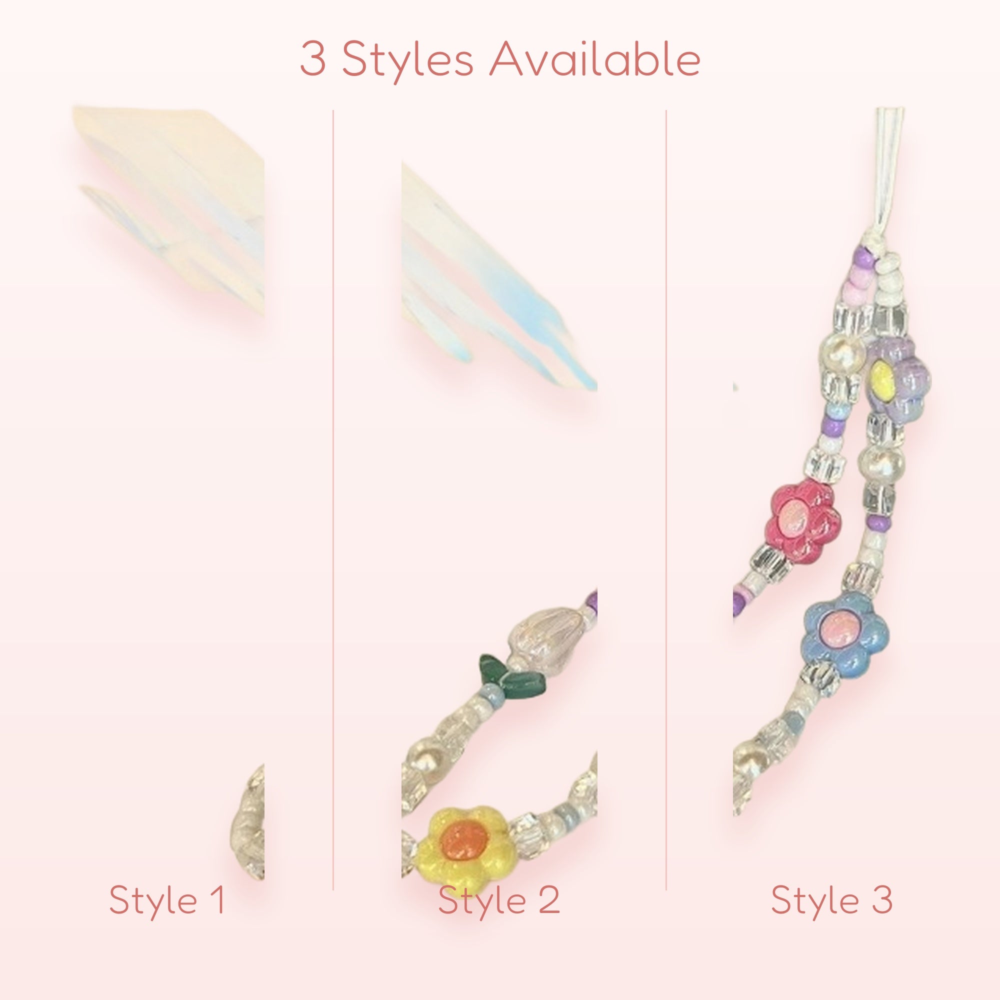 SimplyBubbi — Candy Tulip & Daisy Beaded Phone Strap | Pastel Flower Wristlet