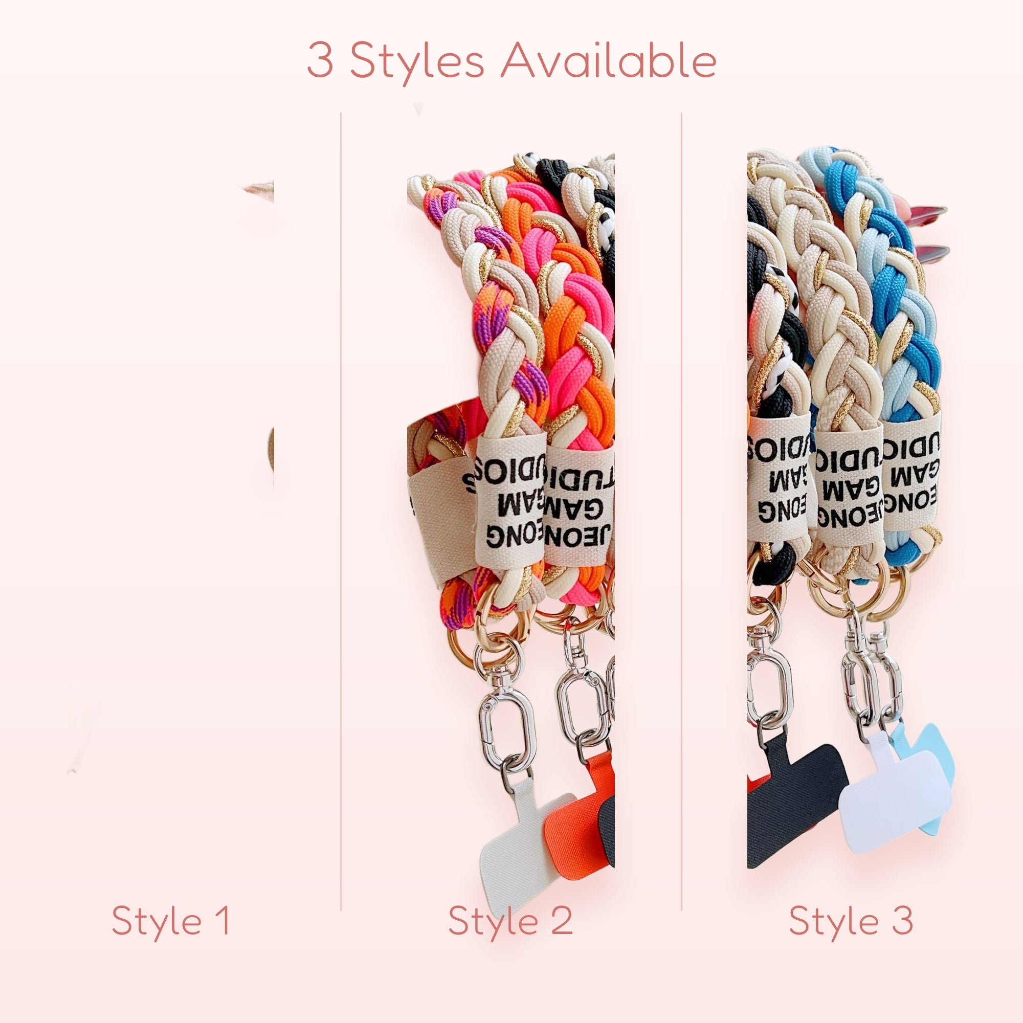 Braided Rope Phone Charm Strap | Colorful Woven Wrist Lanyard with Phone Patch