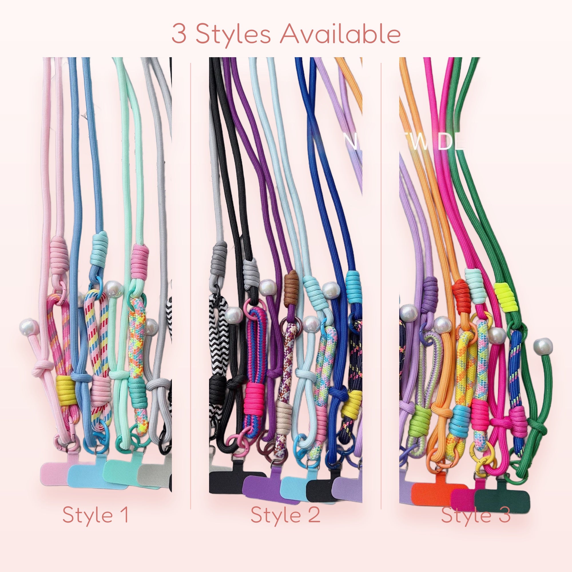 SIMPLYBUBBI — Pearlescent Braided Rope Phone Lanyard | Adjustable Crossbody Strap