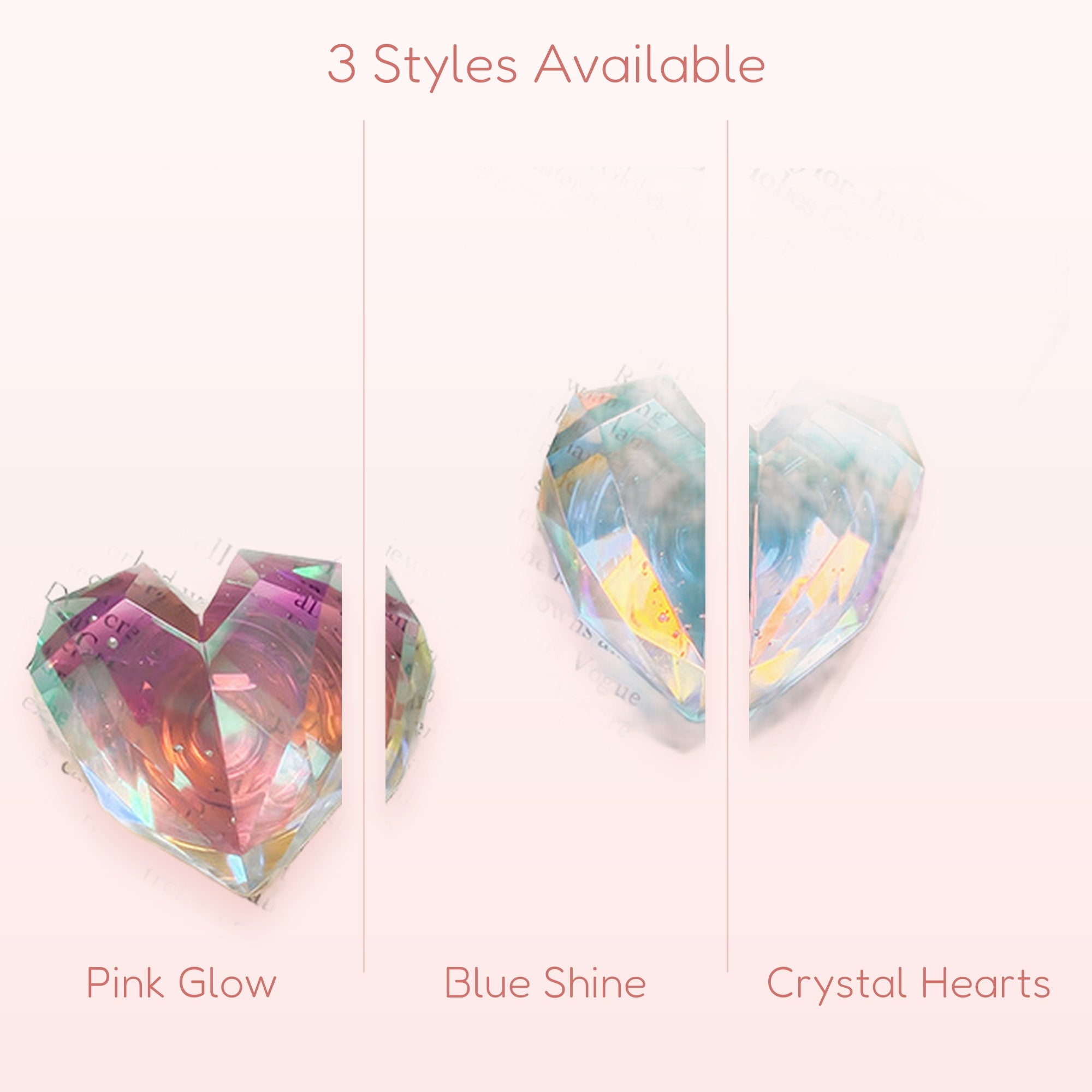 Iridescent Crystal Heart Phone Grip | Kawaii Phone Stand