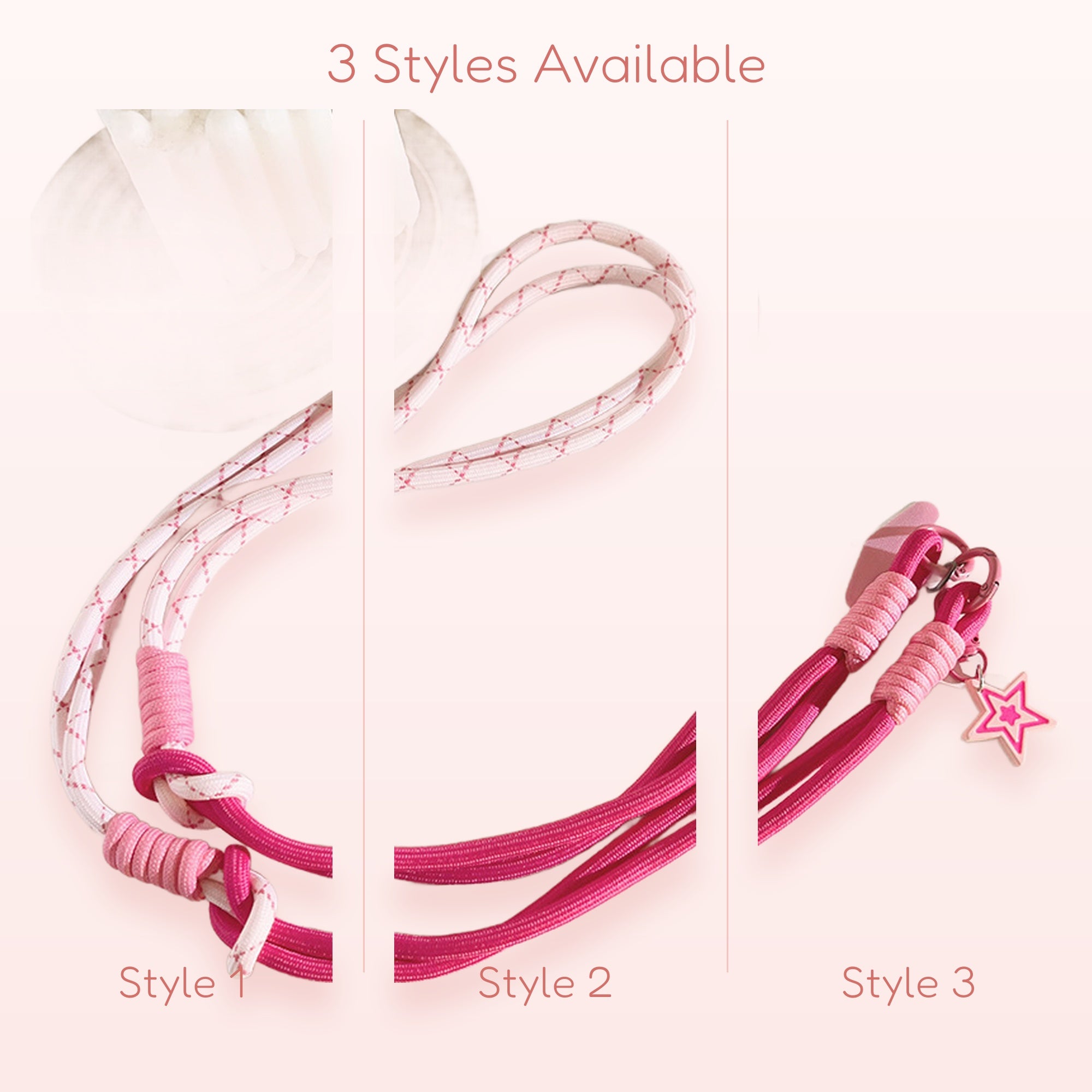 Pink & Hot Pink Star Phone Lanyard | Aesthetic Crossbody Strap