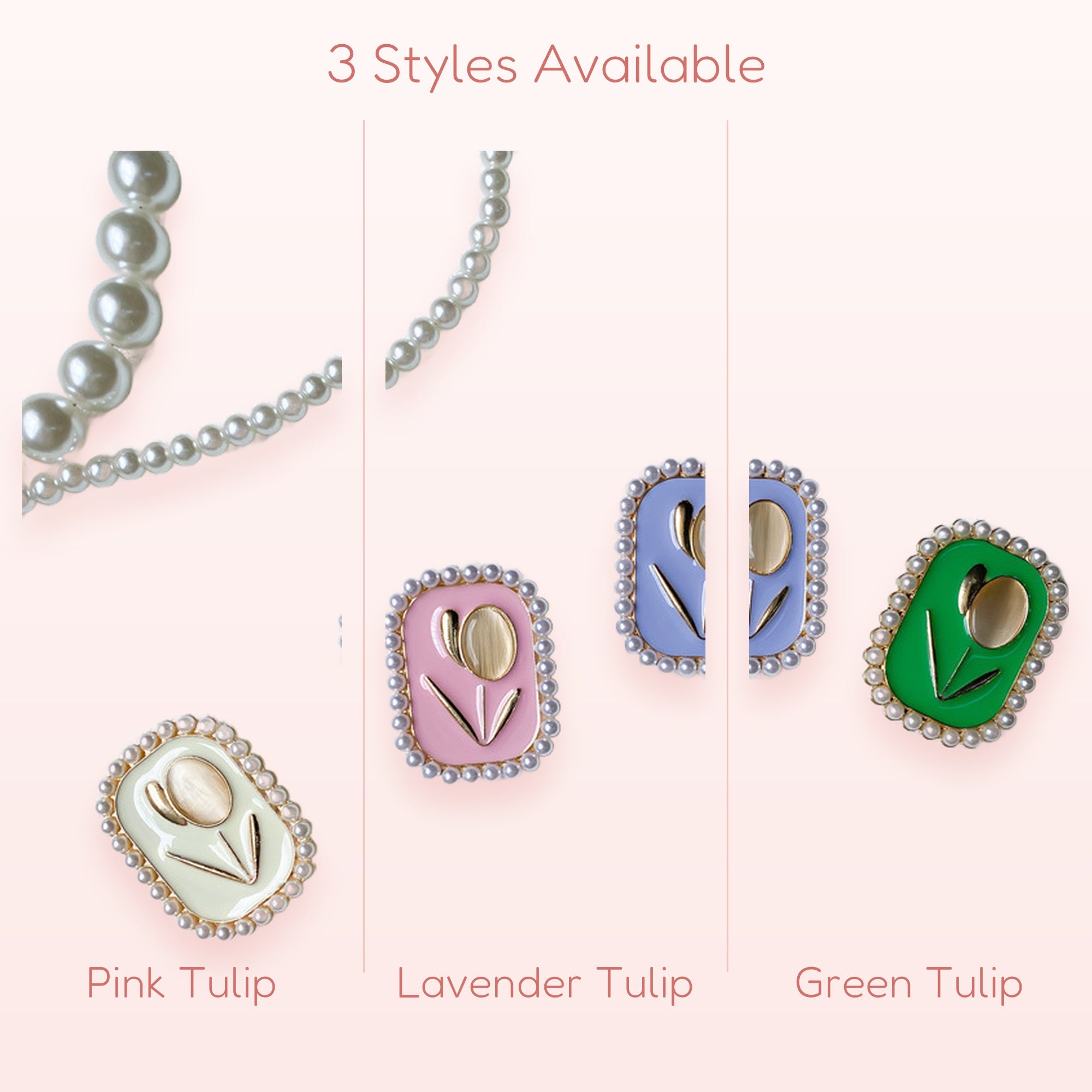 Pearl Tulip Phone Grip | Cute Floral Pop Socket for Phones