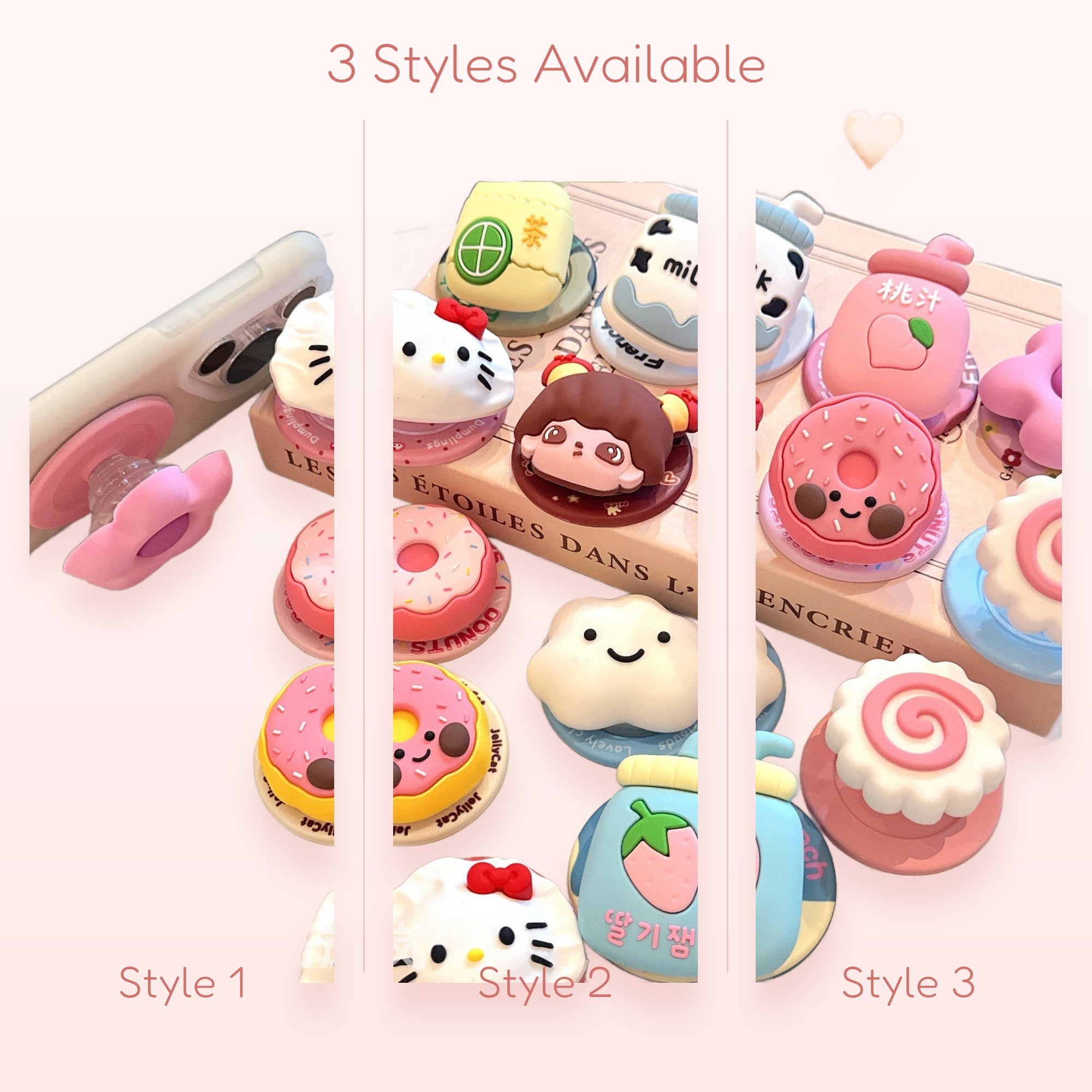 SIMPLYBUBBI — Assorted Kawaii Food & Character Phone Grip | Cute Pop Socket