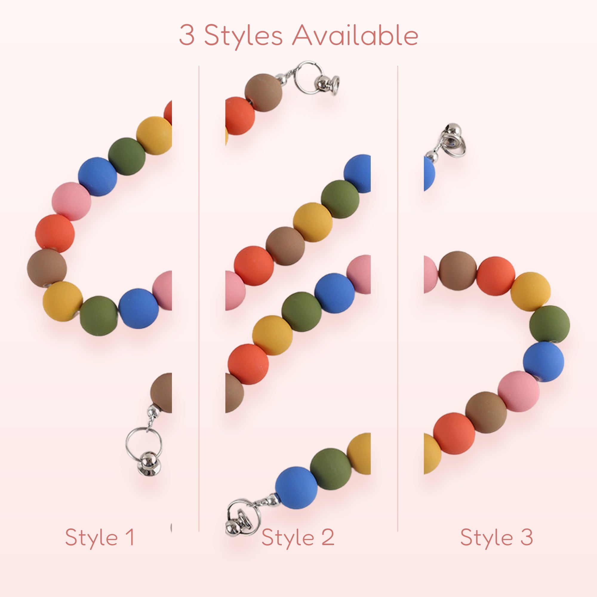 Rainbow Matte Bead Phone Charm Strap | Cute Wrist Lanyard