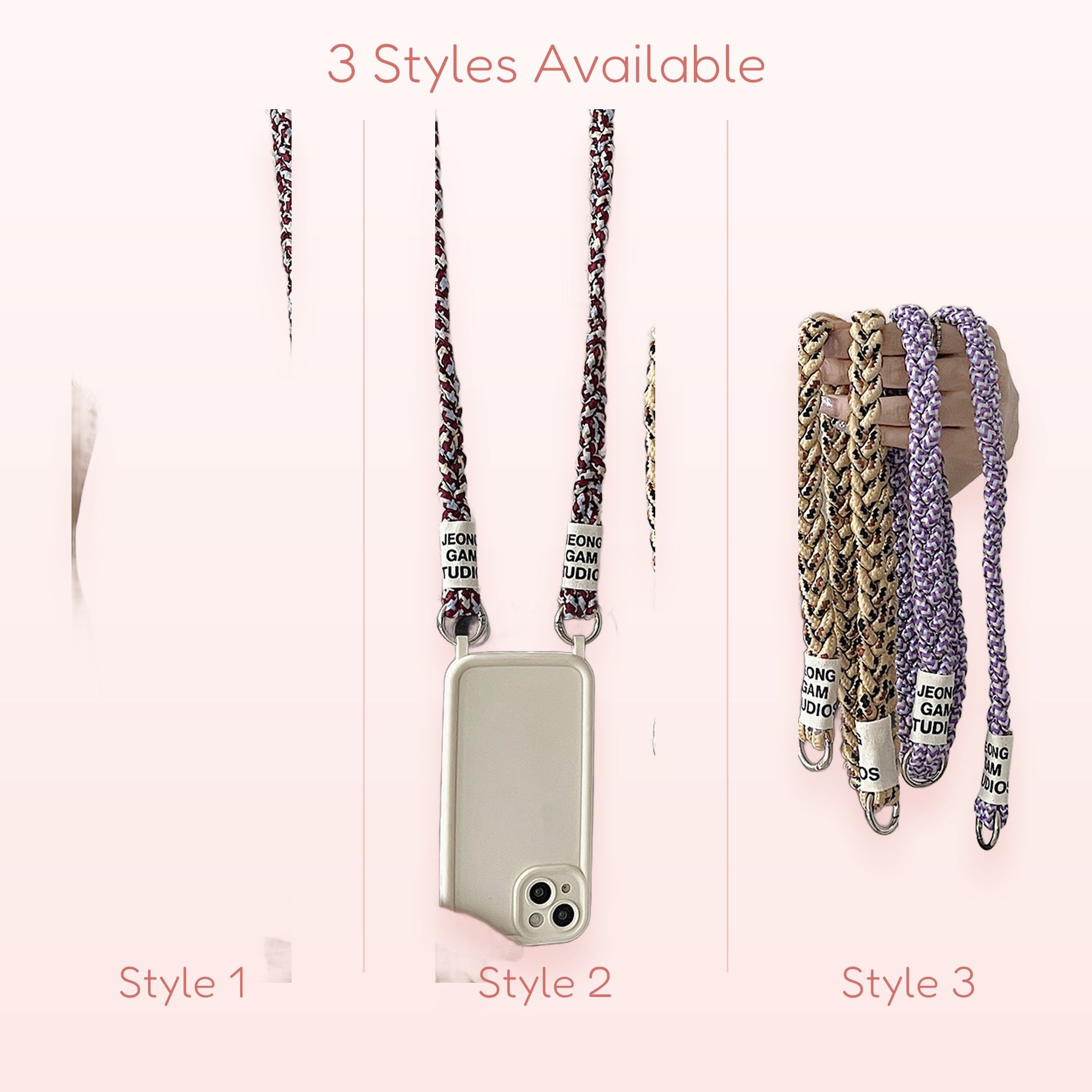 SIMPLYBUBBI — Assorted Braided Rope Lanyards | Crossbody Phone Straps with Rings
