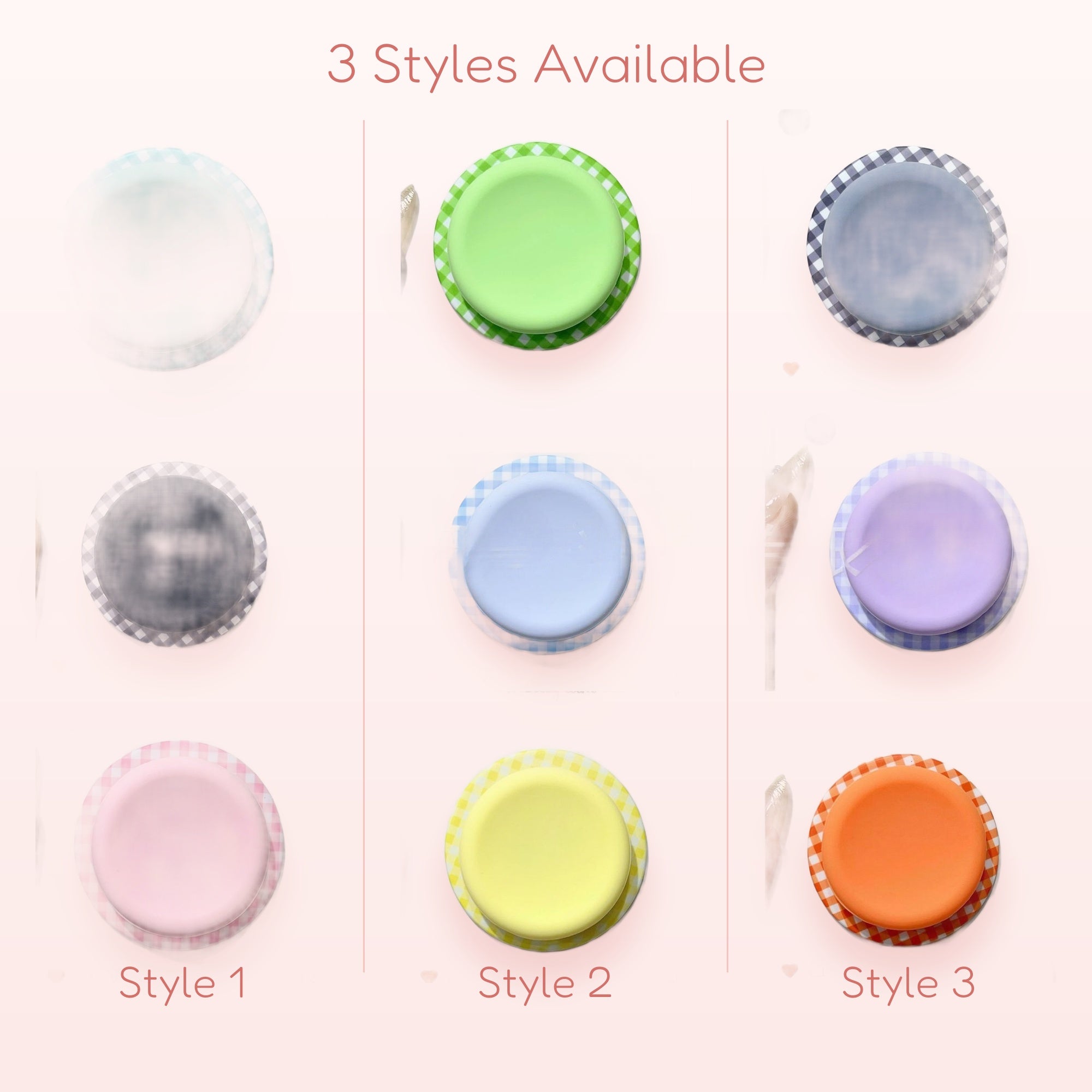 Gingham Check Silicone Phone Grip | Cute Pastel Pop Socket Stand for iPhone & Android