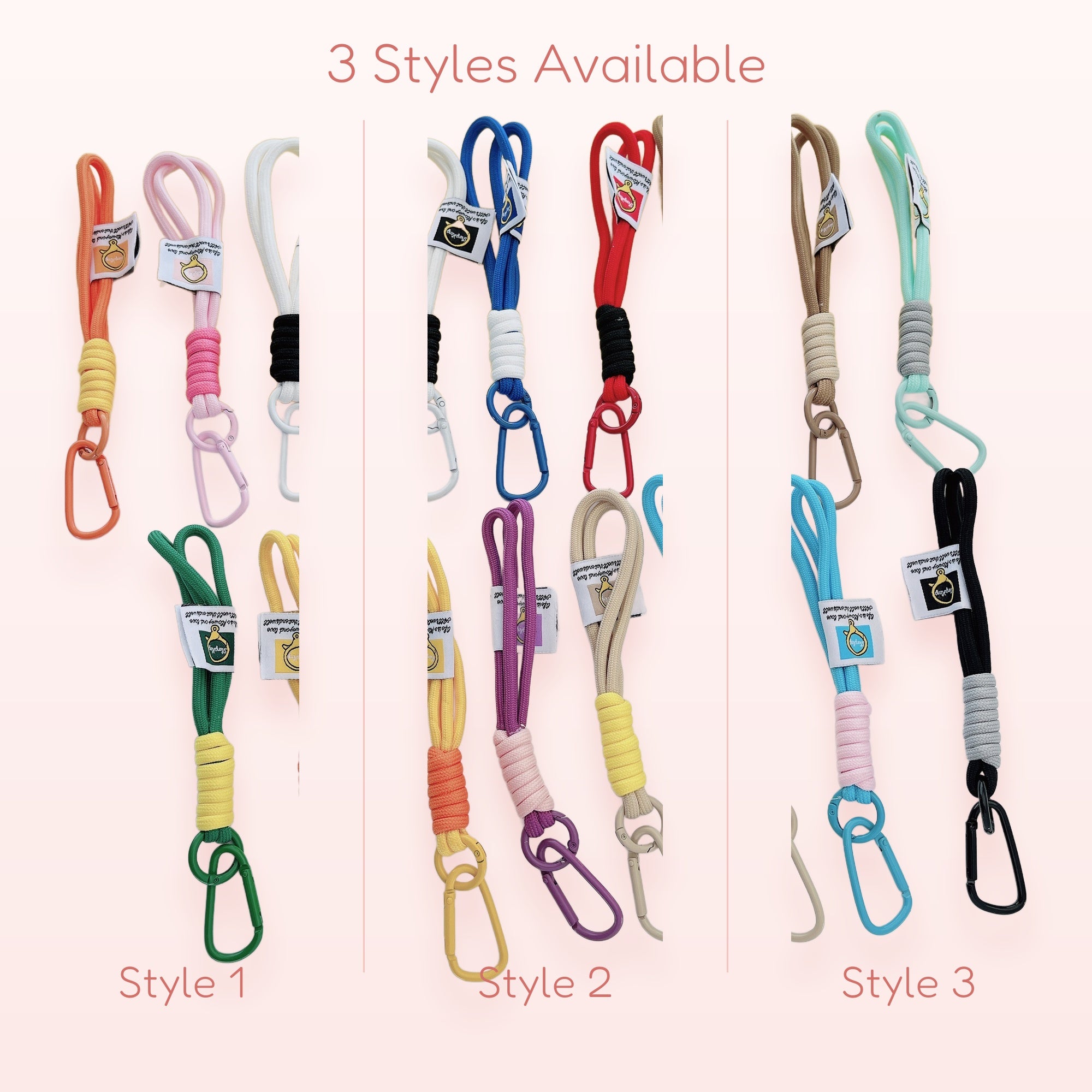 Colorful Braided Rope Phone Wrist Strap | Aesthetic Keychain Lanyard with Carabiner