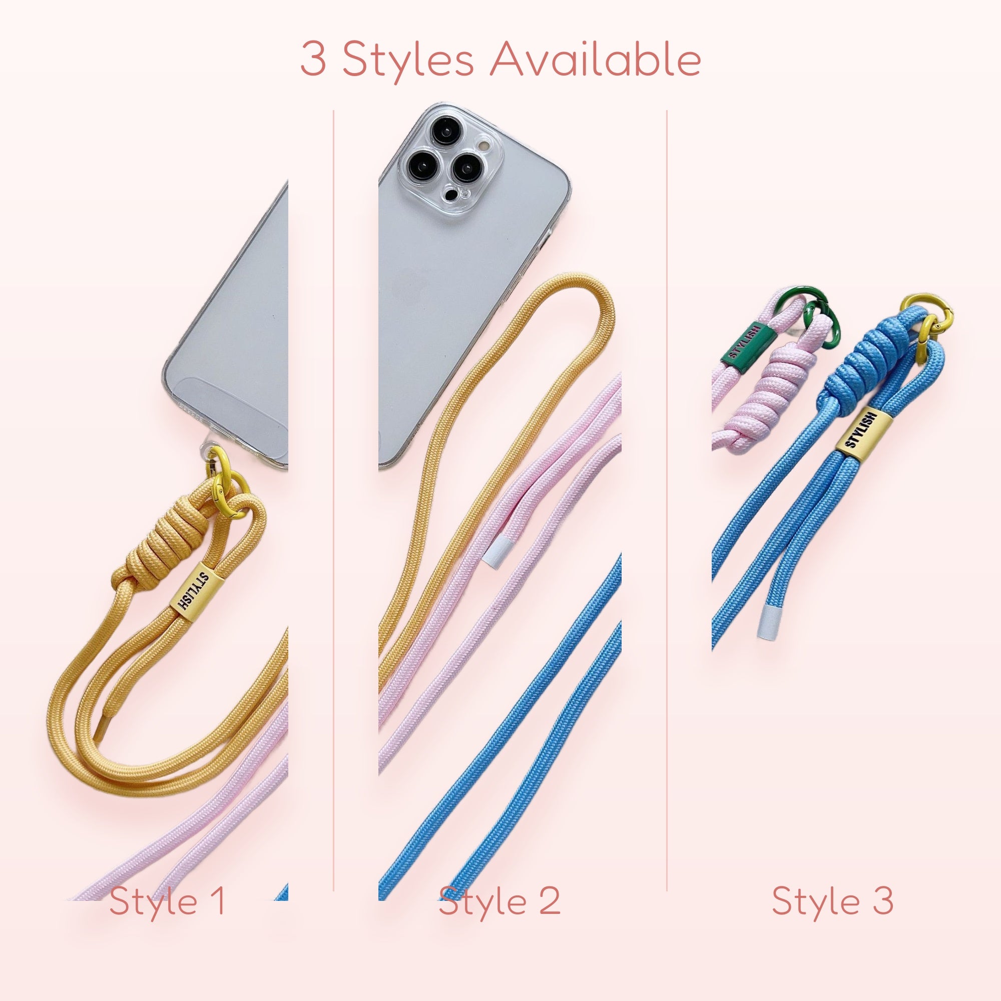 SIMPLYBUBBI — Multi-colored Braided Phone Lanyard | Stylish Crossbody Rope Strap