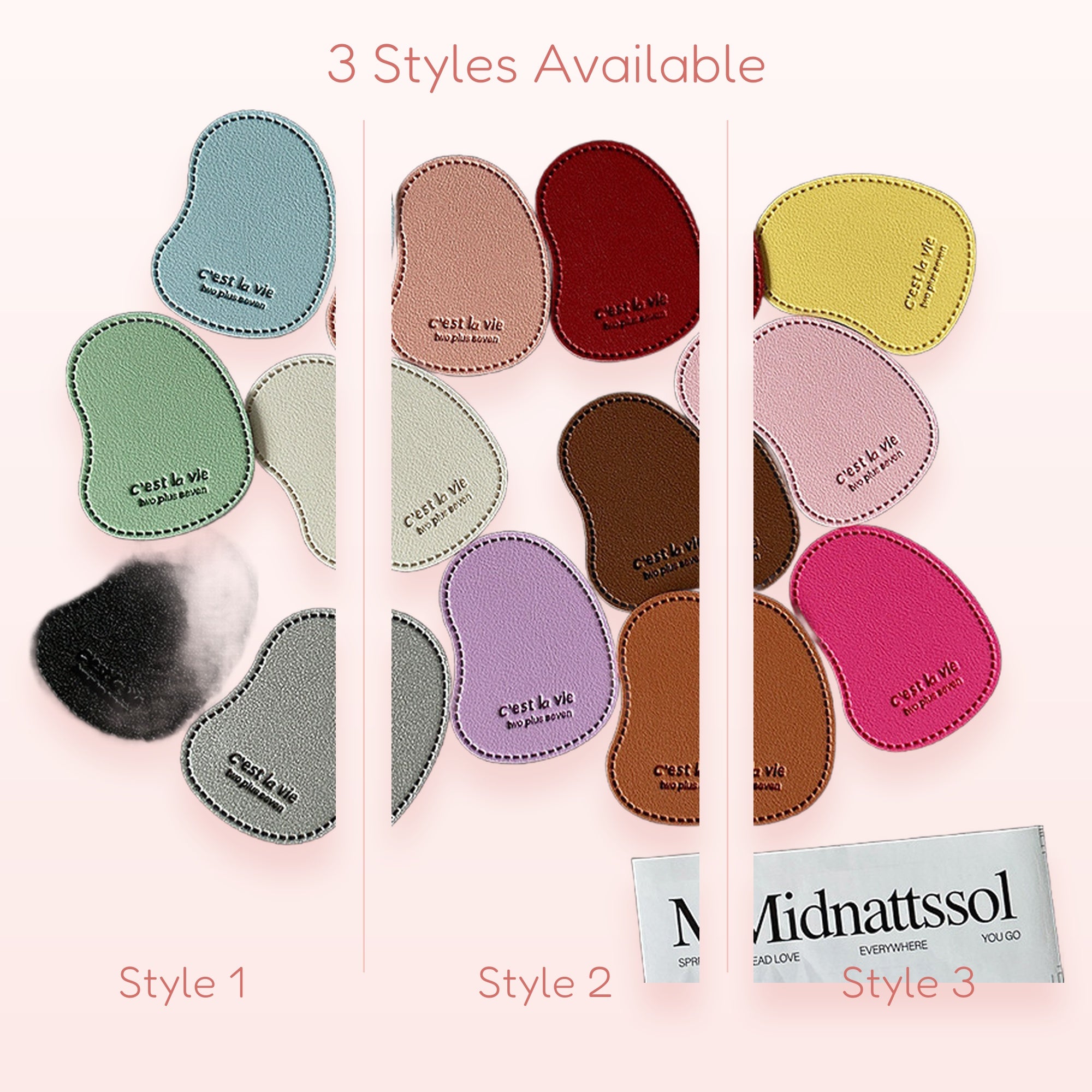 Kawaii Abstract Shape Phone Grip | Pastel Faux Leather Pop Socket Stand