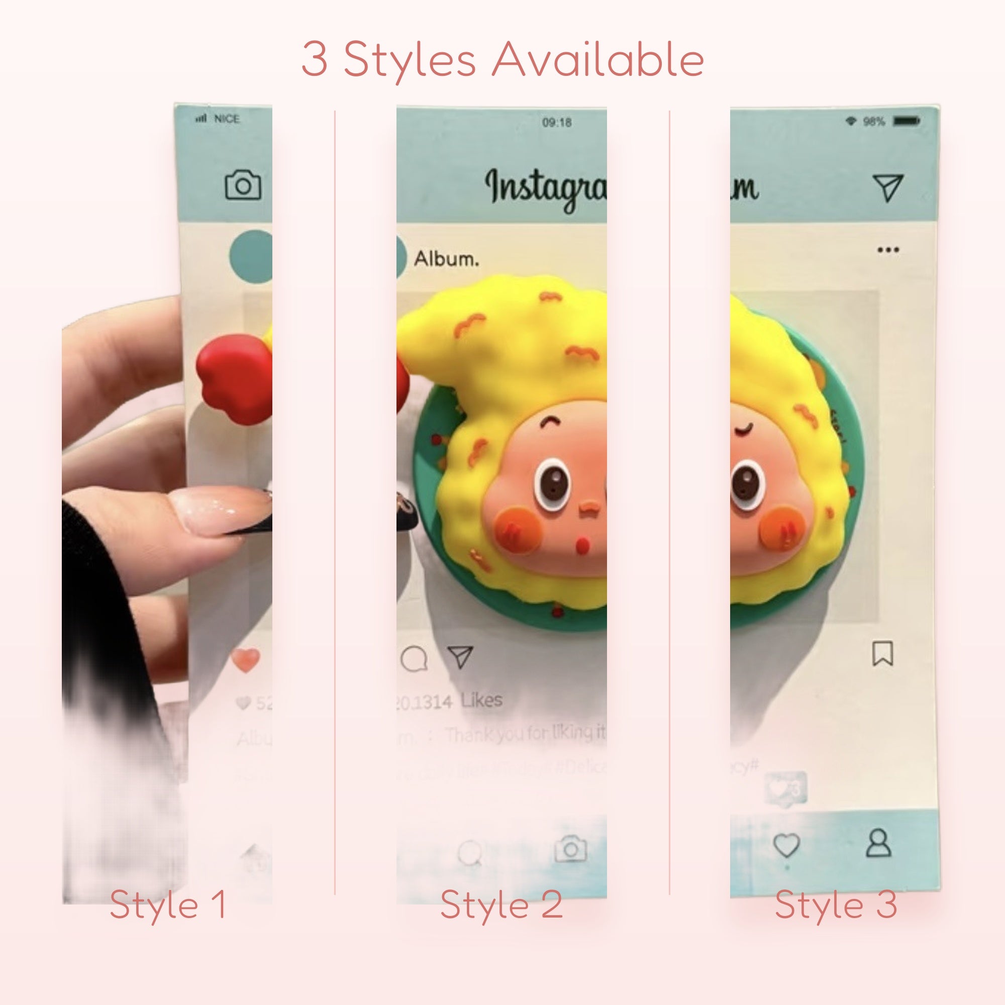 Kawaii Yellow Hair Character Phone Grip | Cute Pop Socket Stand