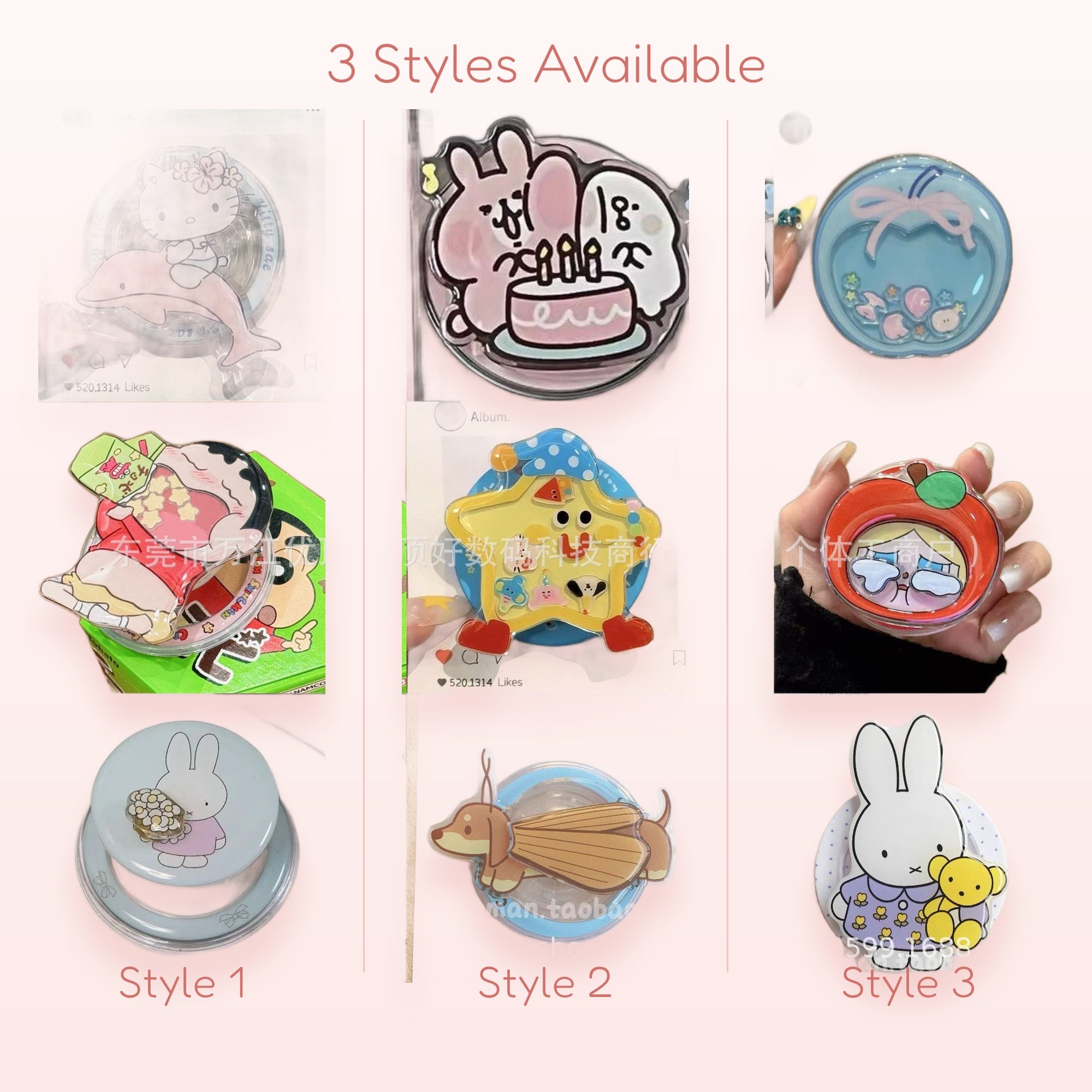 Cute Cartoon Character Phone Grip Collection | Kawaii Pop Socket Stand for Phones