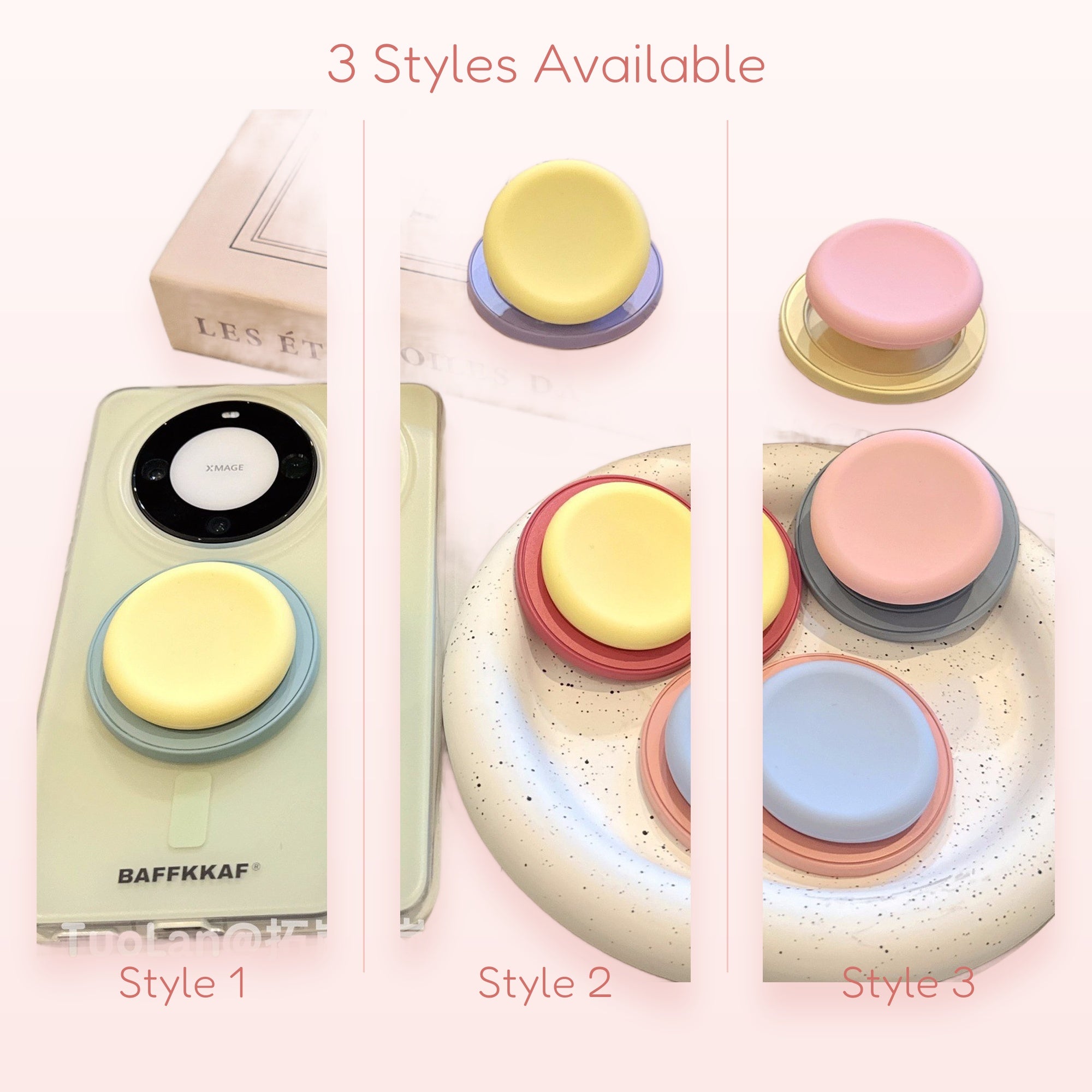 Pastel Macaron Silicone Phone Grip | Cute Expandable Pop Socket Stand