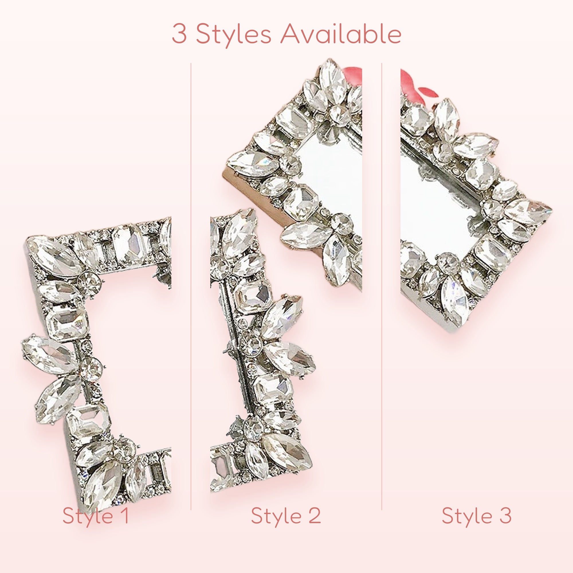 Sparkling Crystal Mirror Phone Grip | Elegant Rhinestone Pop Socket Stand
