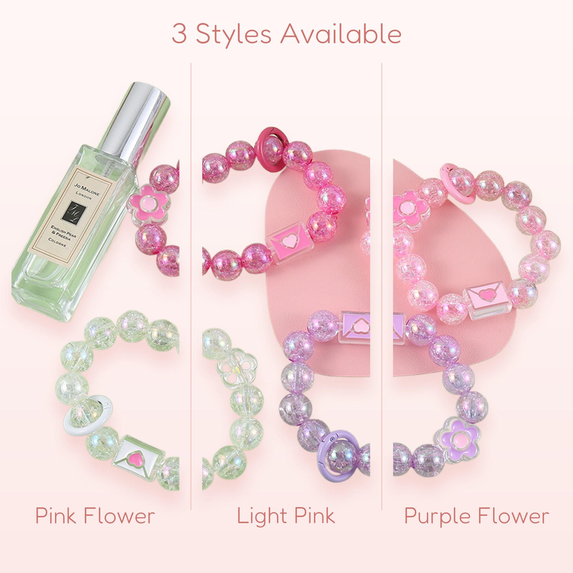Kawaii Cracked Bead Phone Charm Strap | Cute Wrist Lanyard
