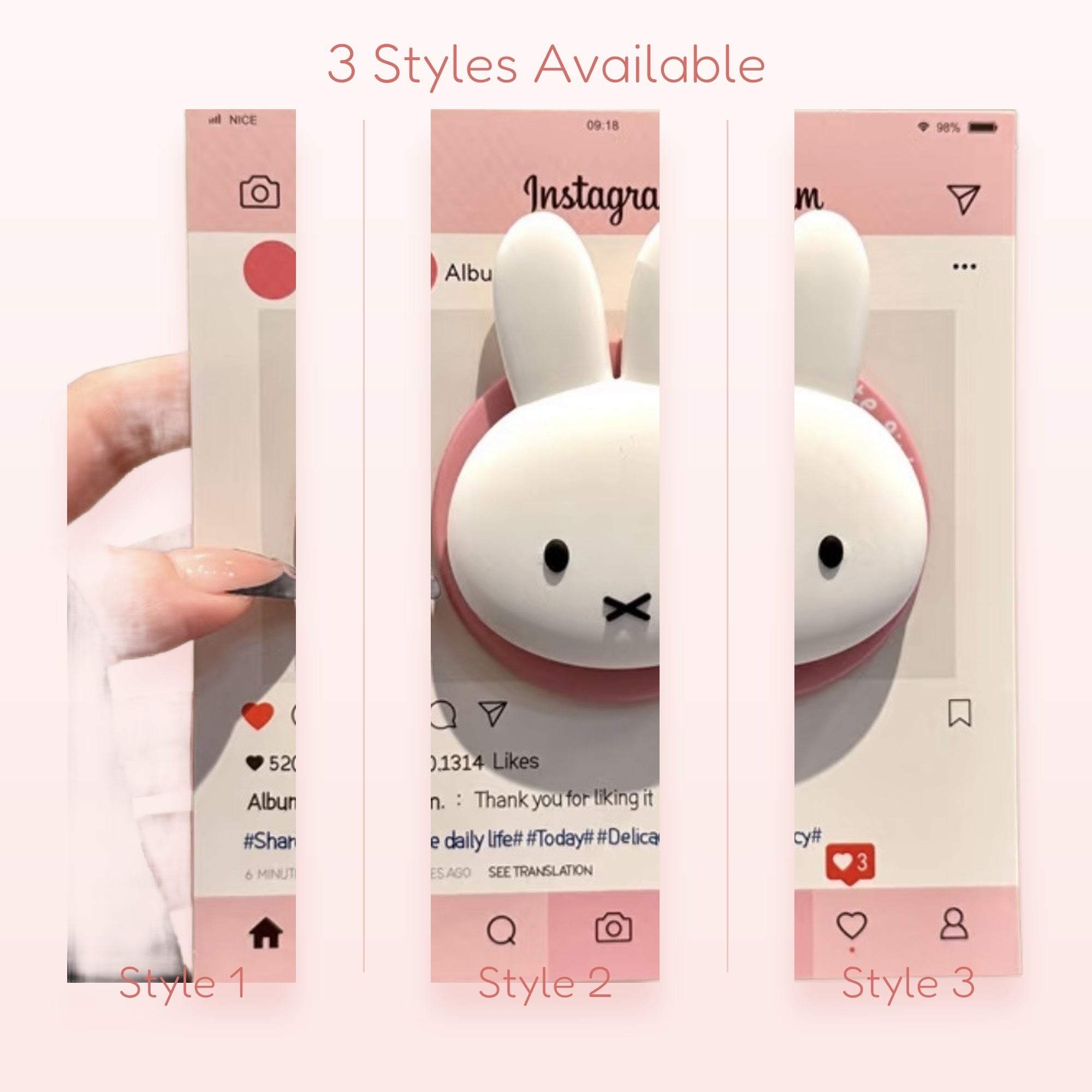 Cute White Bunny Phone Grip | Kawaii Miffy Pop Socket Stand