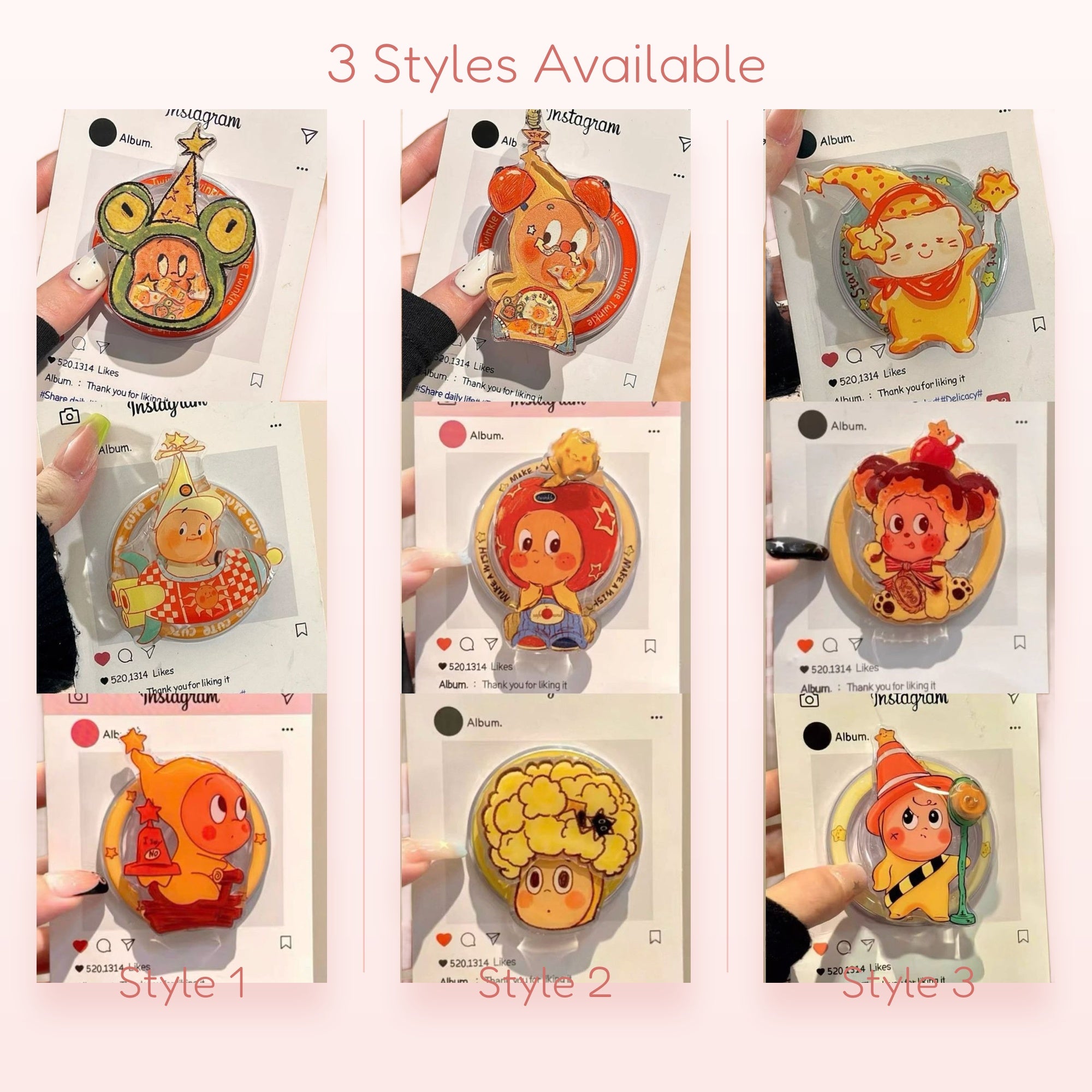 SIMPLYBUBBI — Whimsical Fantasy Character Phone Grip | Clear Acrylic Pop Socket Stand