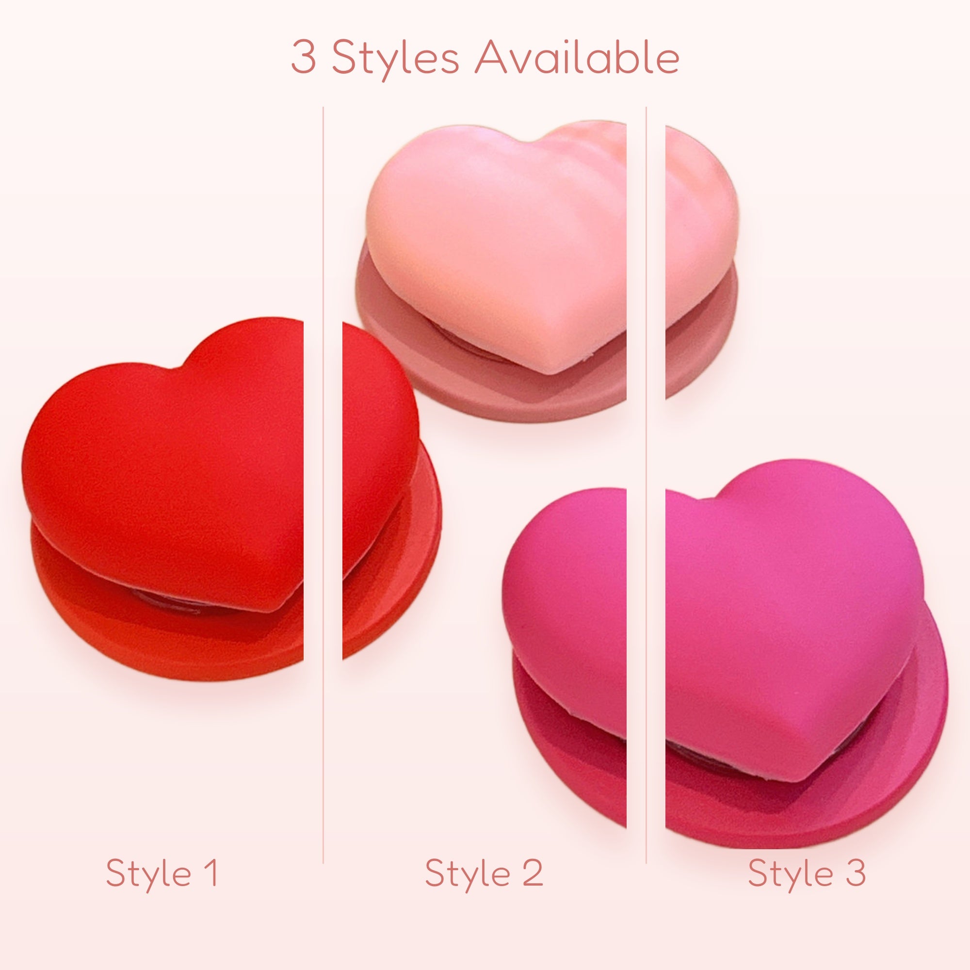 Cute Heart Silicone Phone Grip | Aesthetic Pop Socket Stand for Phones
