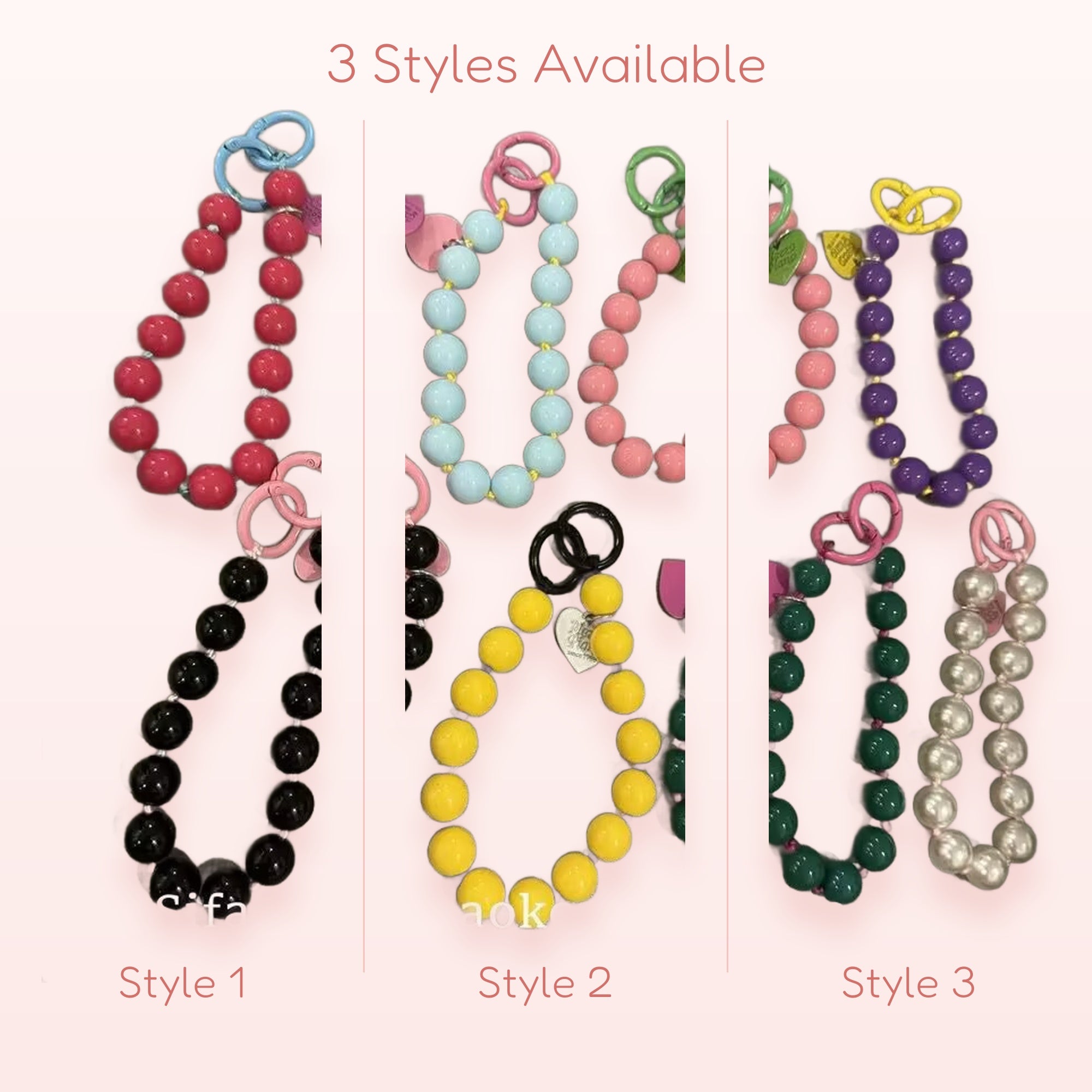 Aesthetic Beaded Phone Charm Wristlet | Colorful Silicone Bead Phone Strap