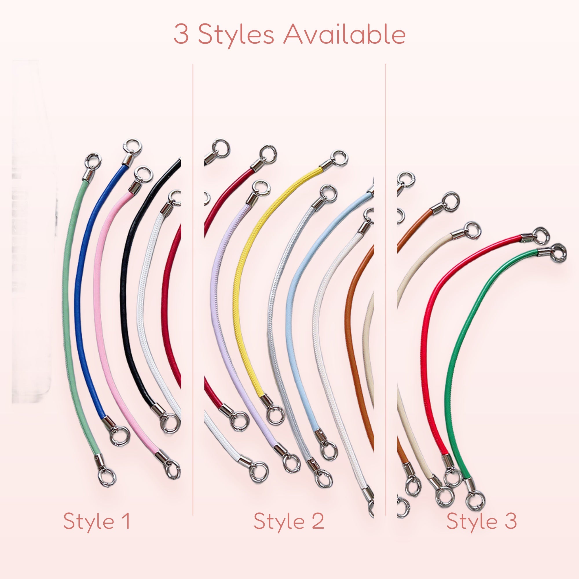 Colorful Braided Rope Phone Charm Straps | Aesthetic Wrist Lanyards with Silver Rings