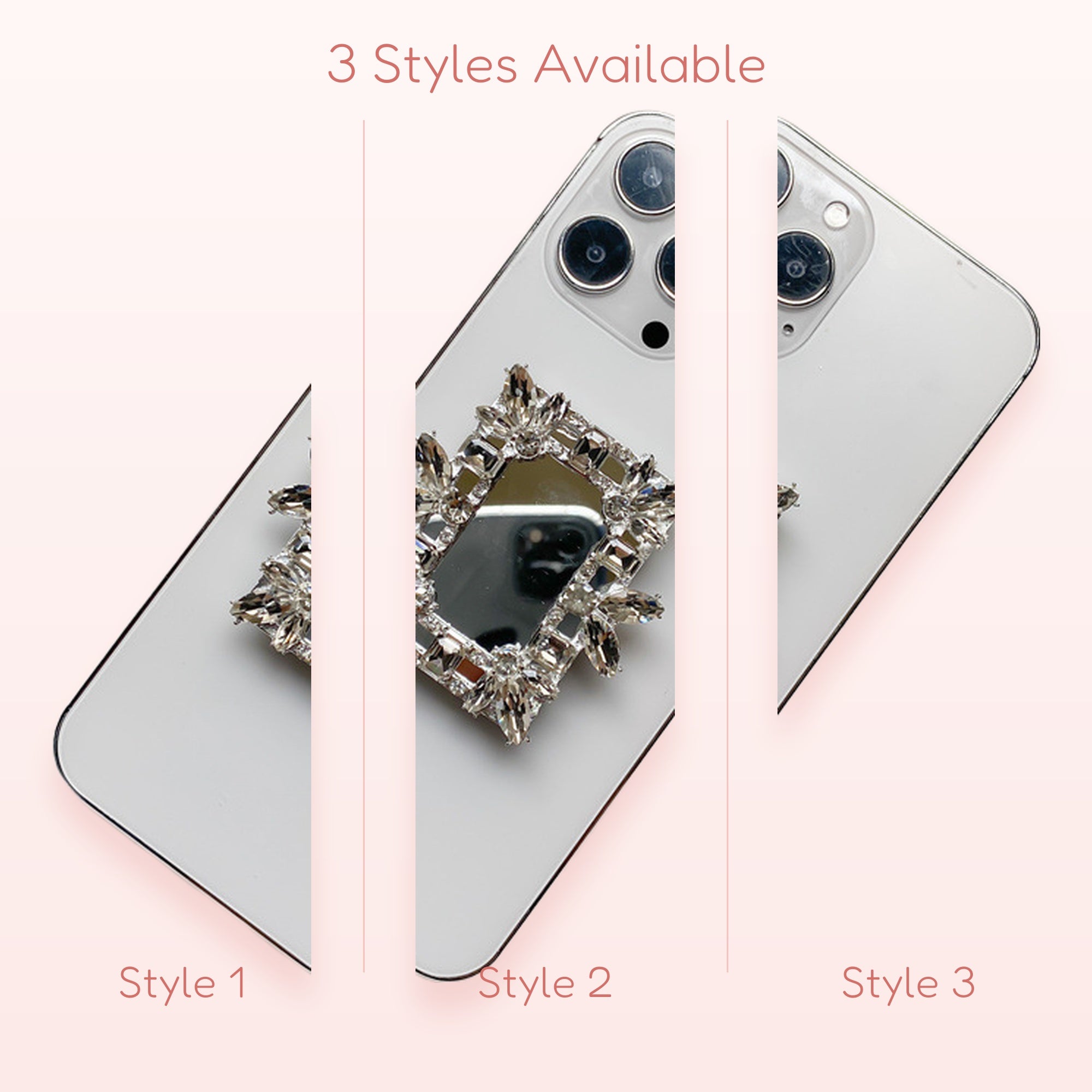 Rhinestone Mirror Phone Grip | Glamorous Crystal Pop Socket Stand
