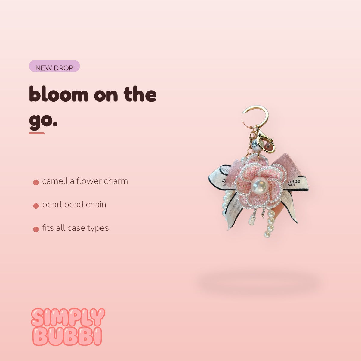 SIMPLYBUBBI Camellia Flower Phone Charm - Image 2