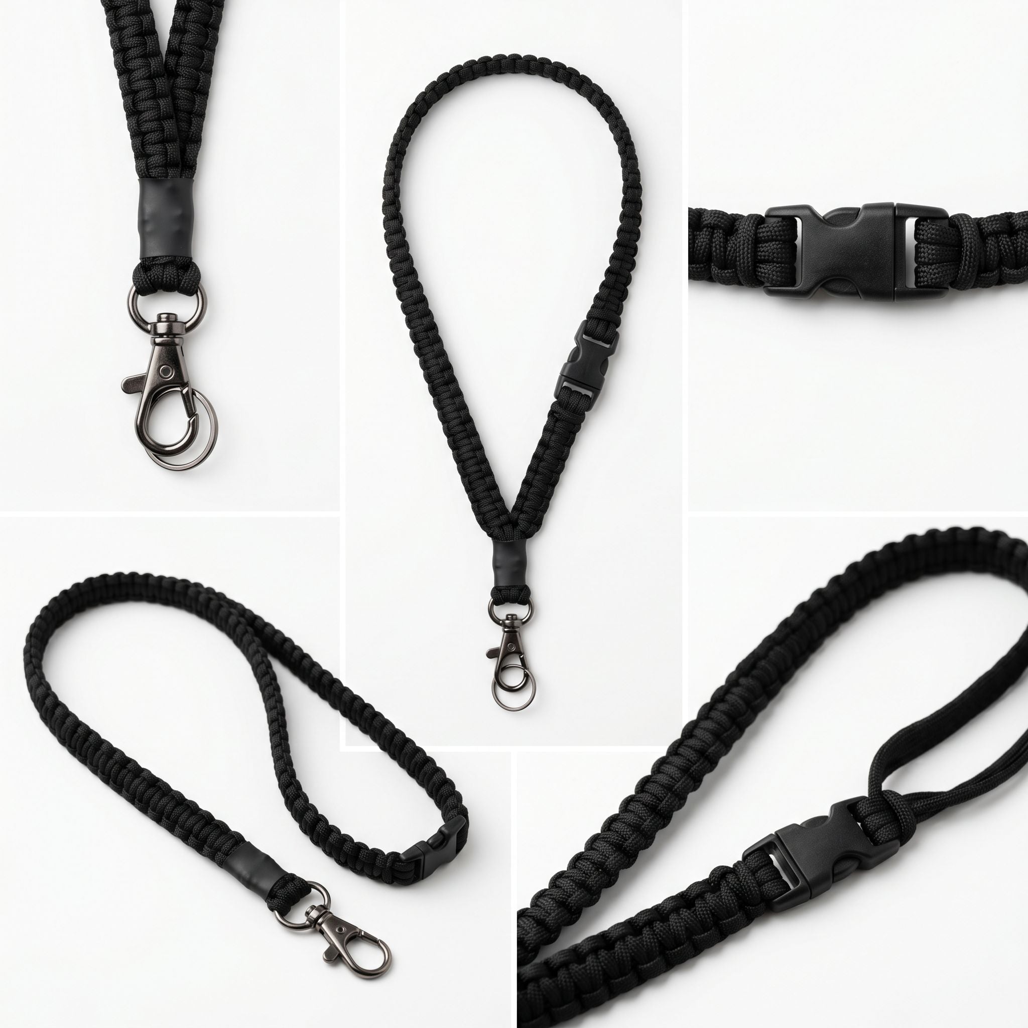 Paracord Tether Tab Bundle — Tan / Black — Detail