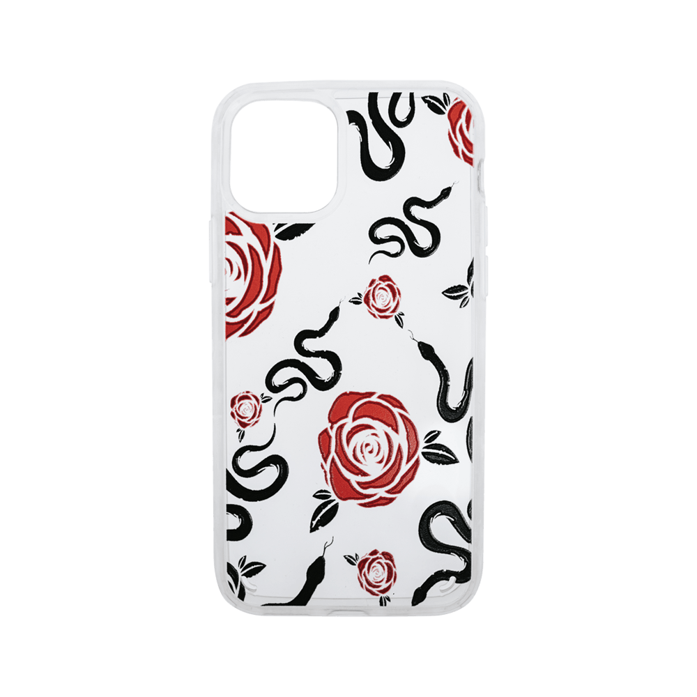 SNAKES & ROSES Clear iPhone case