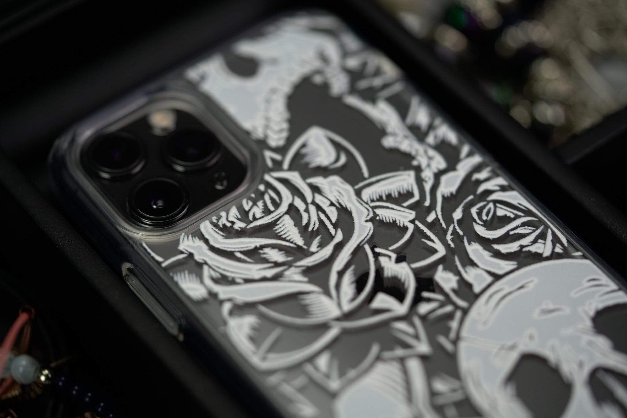 WHITE ROSE Clear iPhone Case