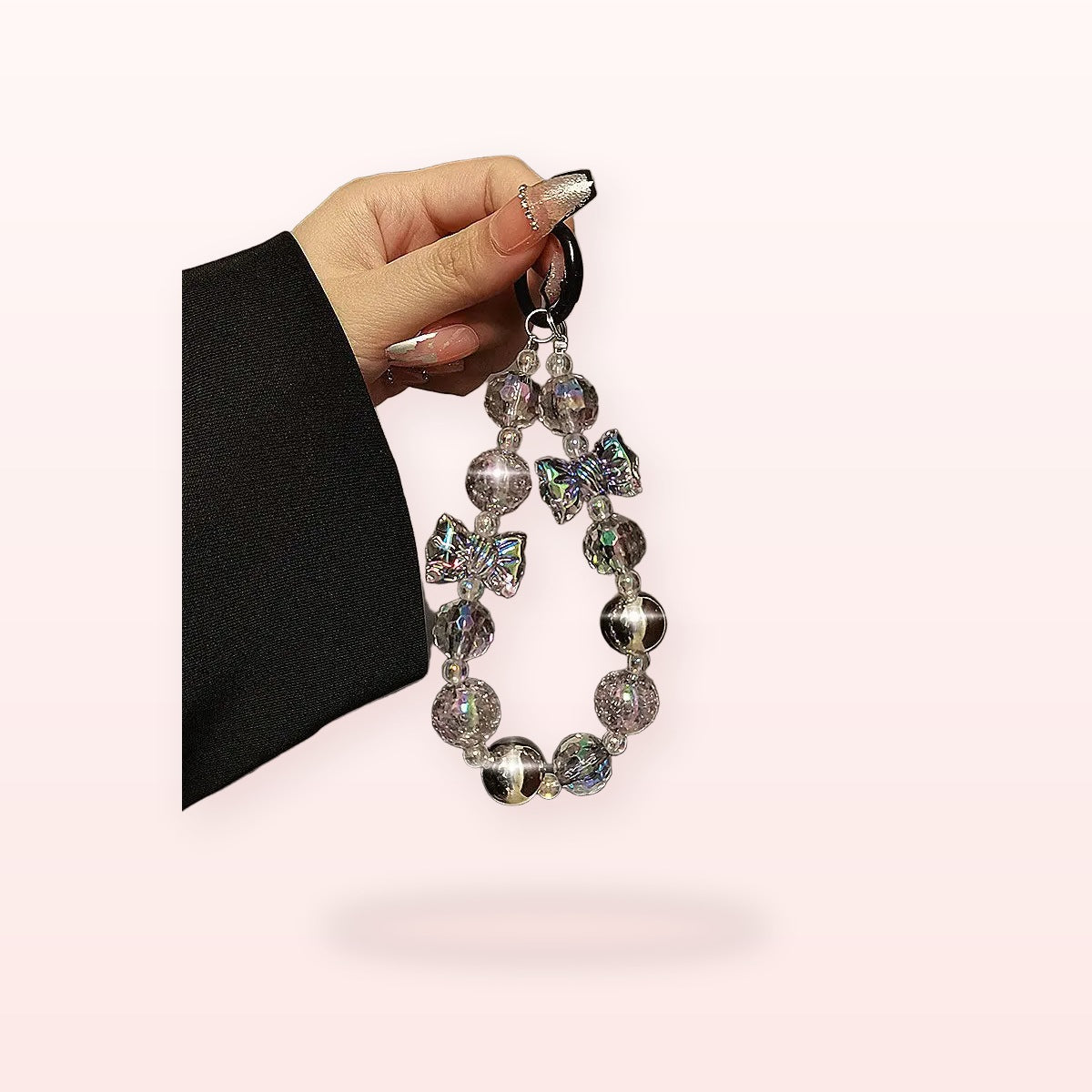 SIMPLYBUBBI Crystal Butterfly Phone Chain - Image 1