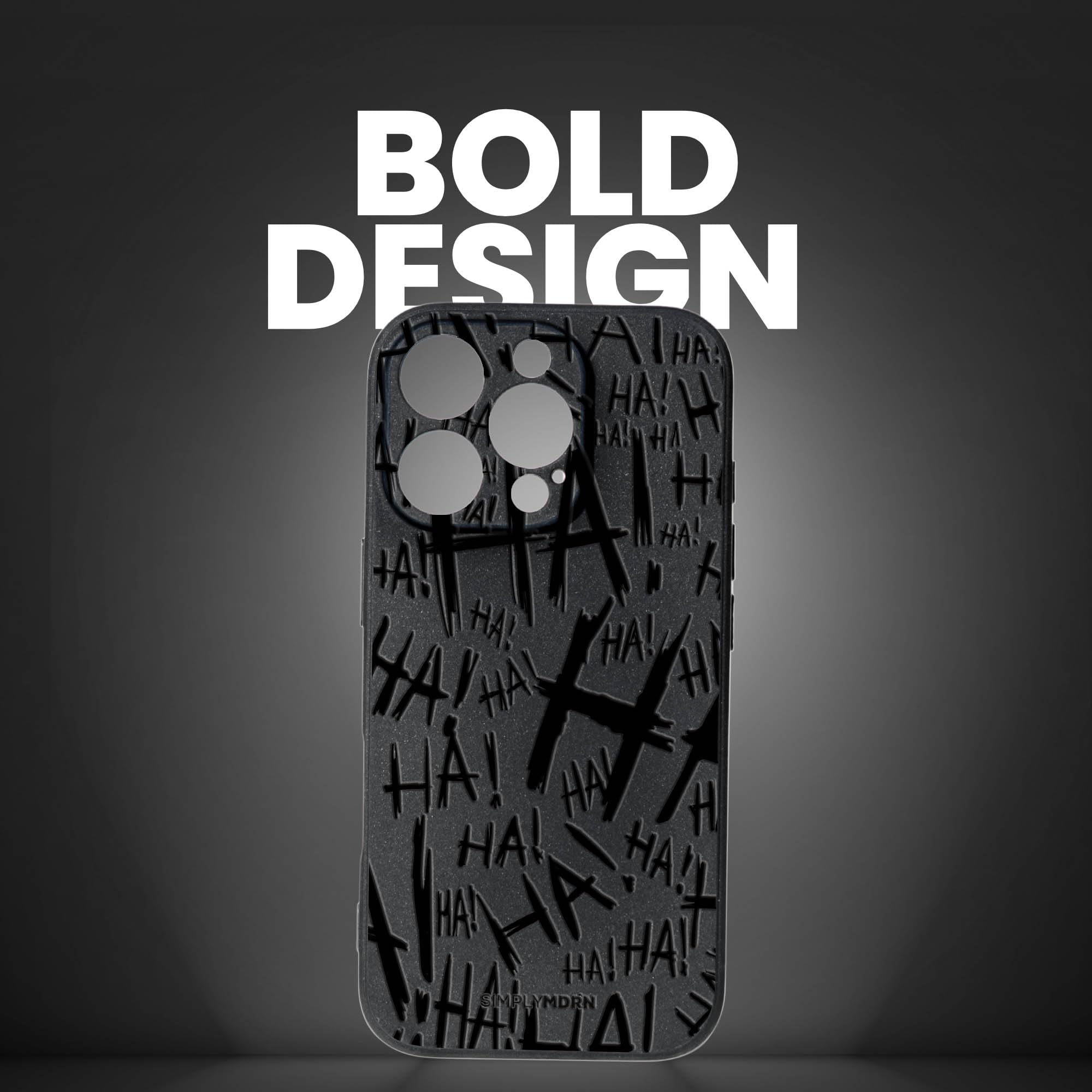 SIMPLYMDRN Slim for iPhone 14 Pro Max Case - Joker Haha Design - Cool Case for Men - Superhero Villain Designer Cover - Slim and Flexible (Jokester Black)