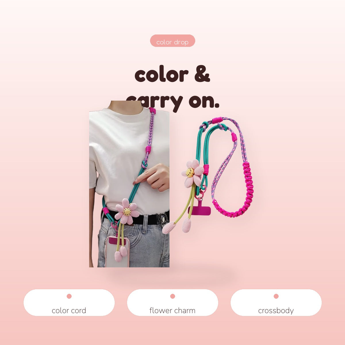 SIMPLYBUBBI Colorful Flower Crossbody Strap - Image 3