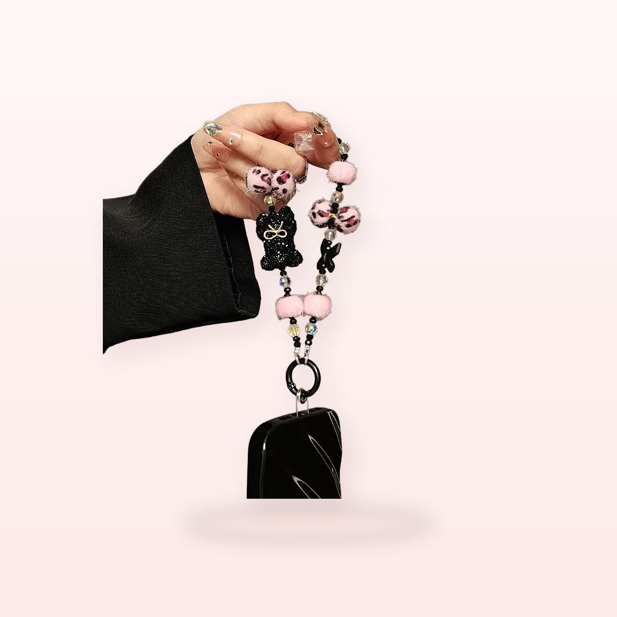 SIMPLYBUBBI Cat Charm Bead Wrist Strap - Image 1