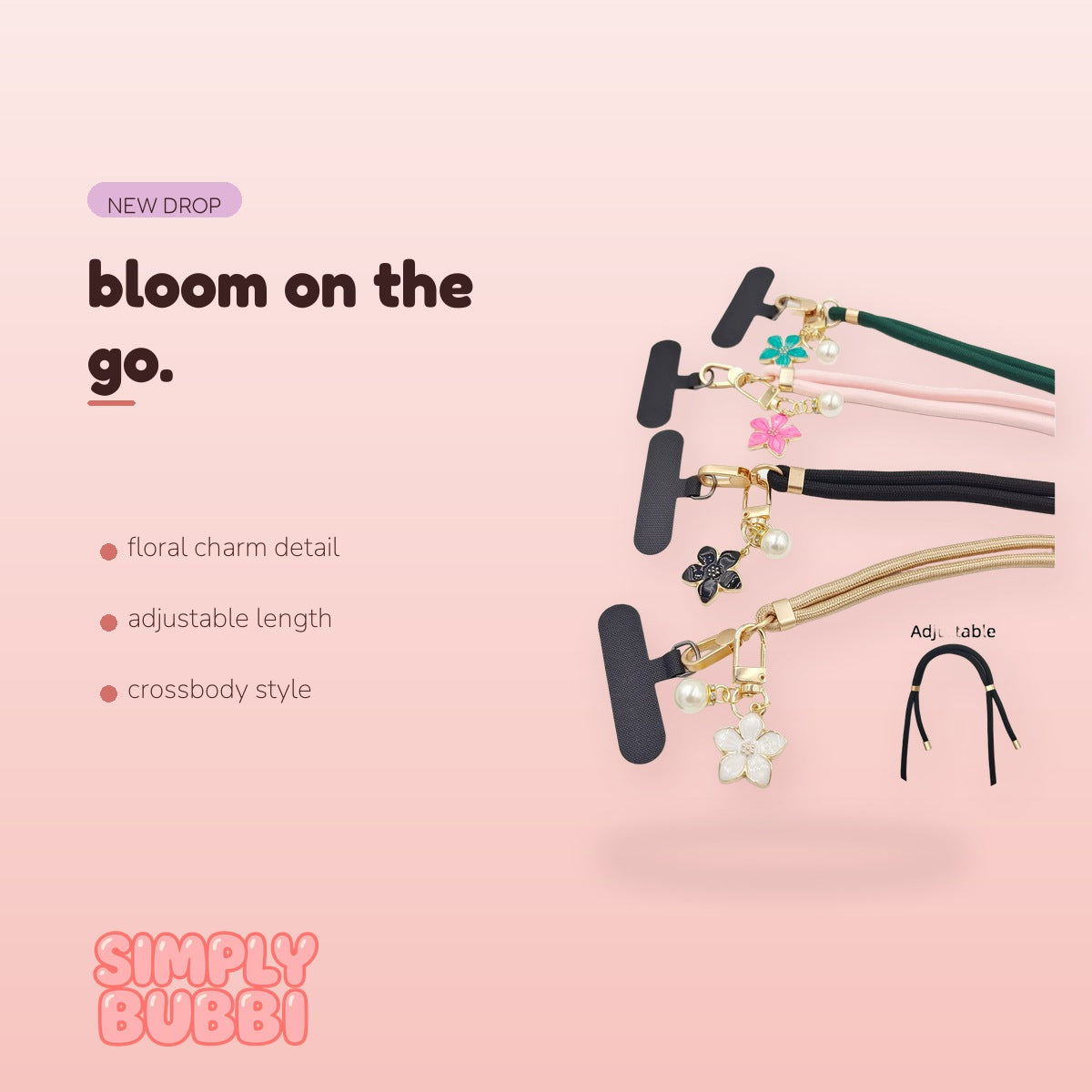 SIMPLYBUBBI Flower Adjustable Crossbody Strap - Image 2