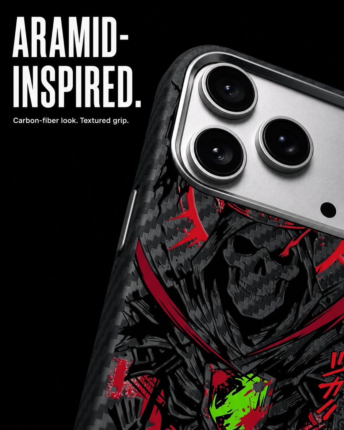 CROWNED GRIM Carbon Series (S1) phone case feature image 4