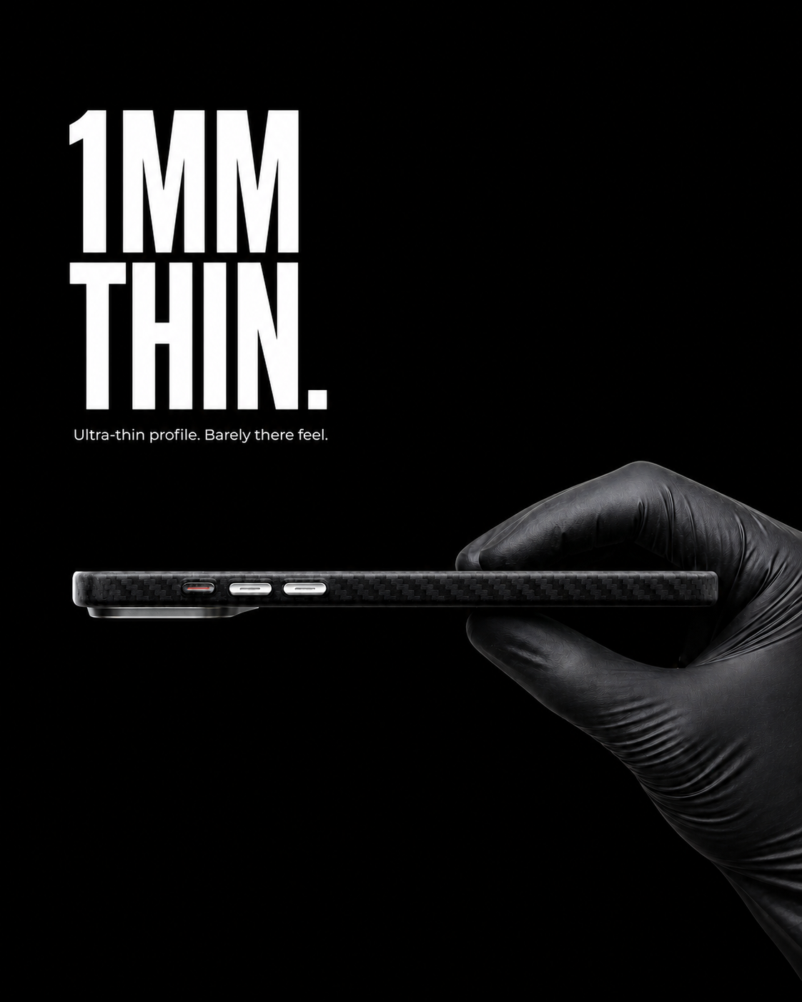 Carbon Series (S1) 1 mm ultra-thin phone case side profile