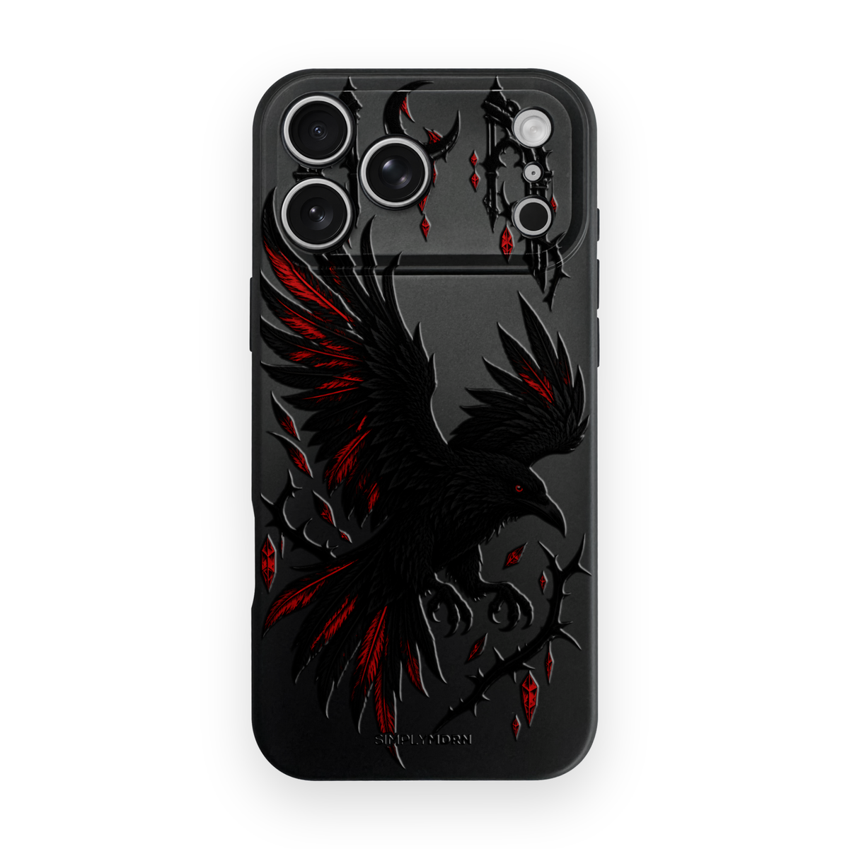 Crimson Belfry artwork on a Black Slim [S2] case, iPhone 17 Pro, view 1
