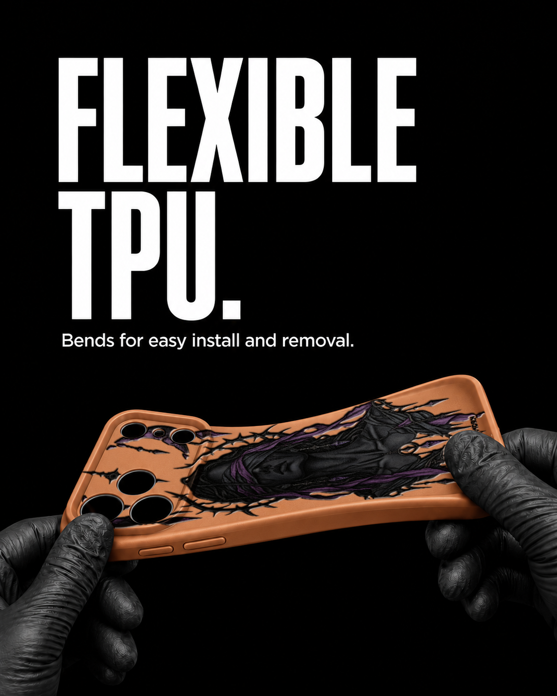 Violet Seer artwork on a Orange Slim [S2] case, iPhone 17 Pro Max, view 3